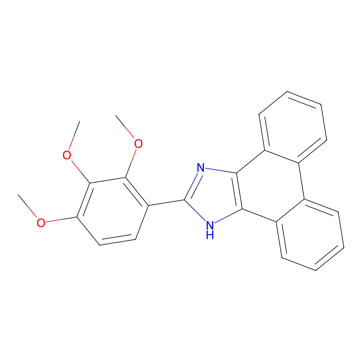 2-(2,3,4-trimethoxyphenyl)-1H-phenanthro[9,10-d]imidazole molecular structure, CAS 273200-12-7