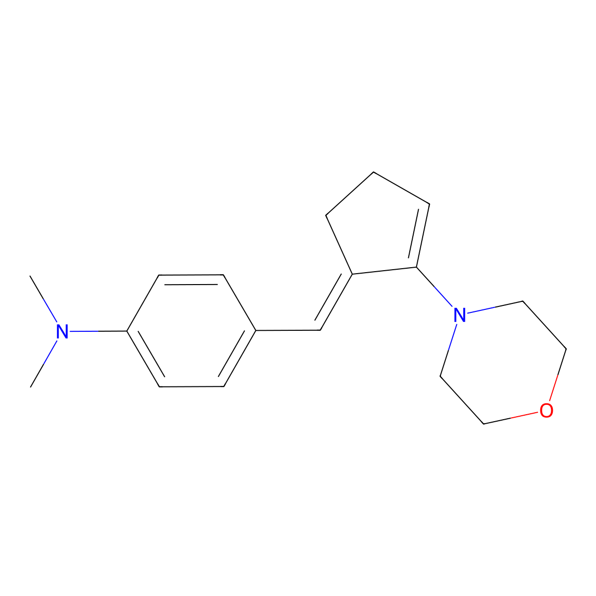 N,N-dimethyl-4-[(2-morpholinocyclopent-2-en-1-ylidene)methyl]aniline molecular structure, CAS 273201-21-1