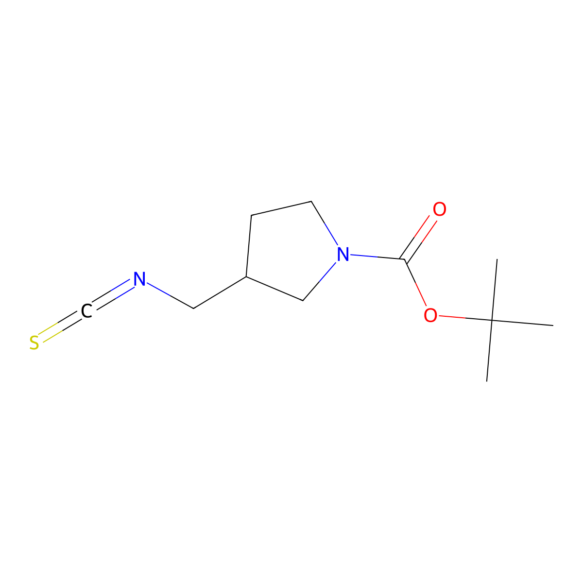 Tert-butyl 3-(isothiocyanatomethyl)pyrrolidine-1-carboxylate molecular structure, CAS 273207-62-8