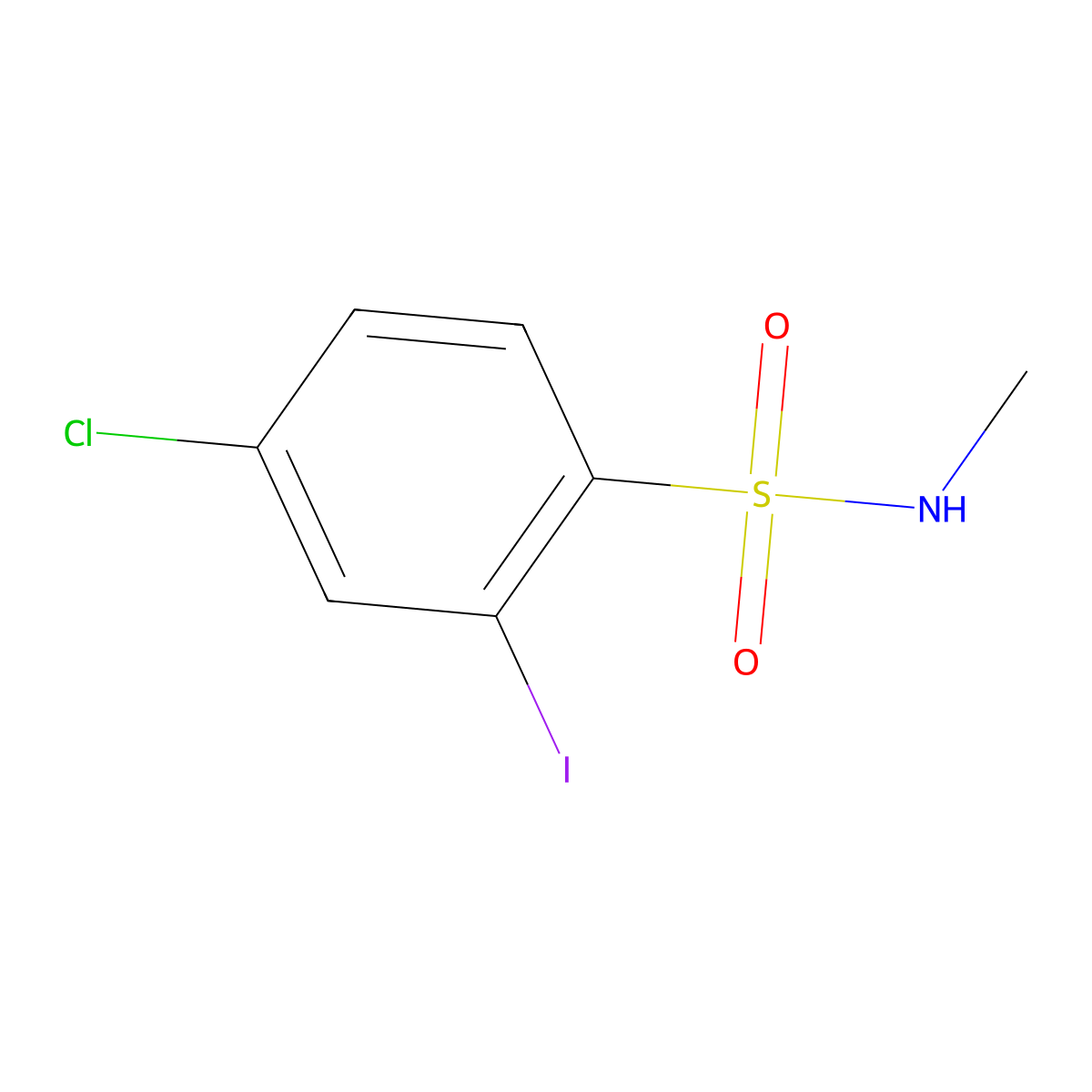 4-chloro-2-iodo-N-methylbenzenesulfonamide molecular structure, CAS 273208-16-5