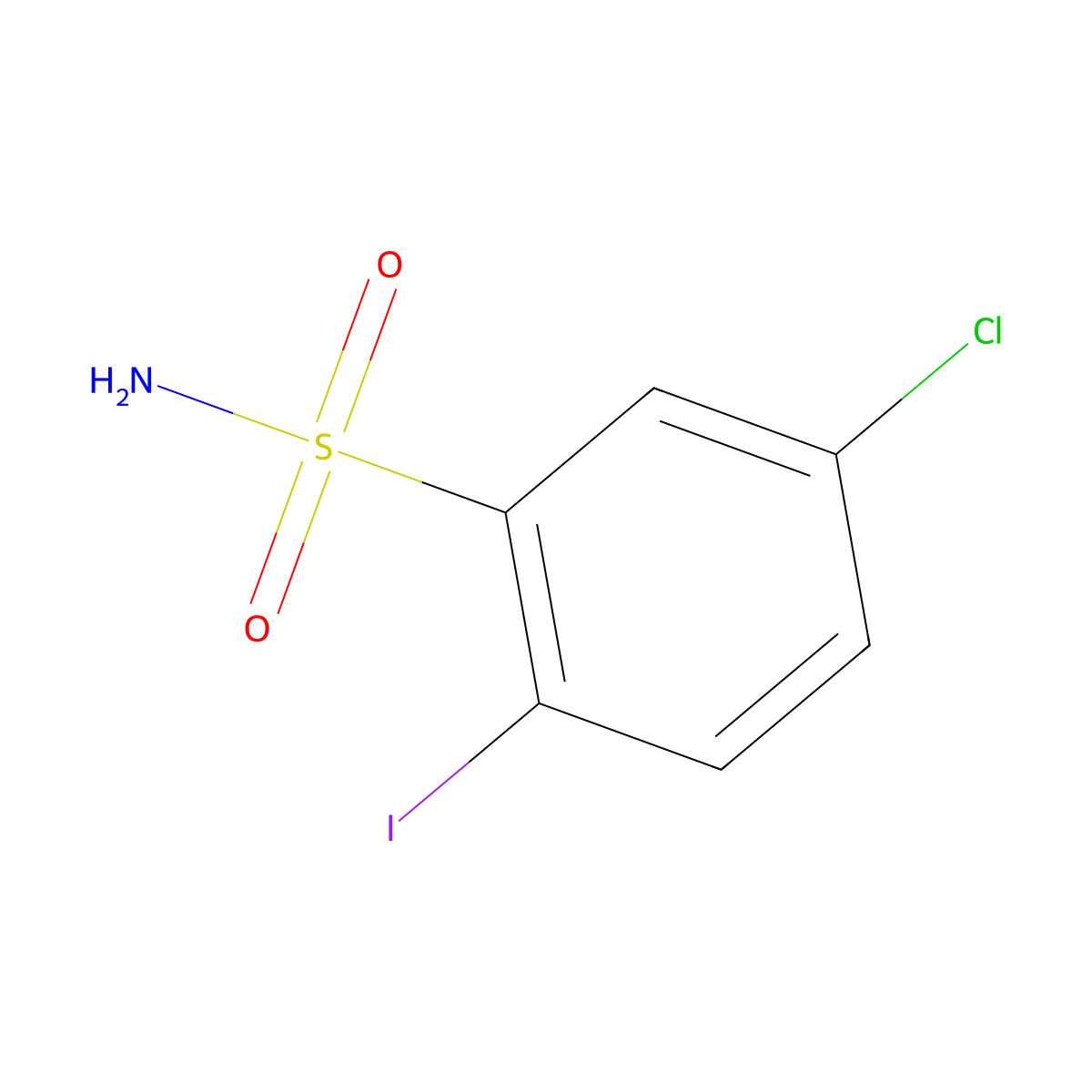 5-Chloro-2-iodobenzene-1-sulfonamide molecular structure, CAS 273208-17-6
