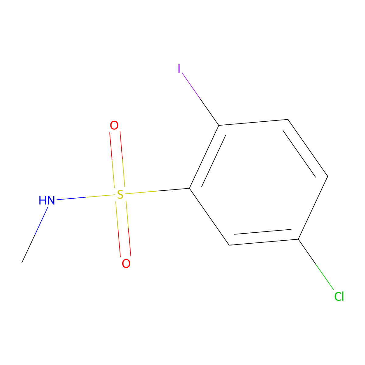 5-Chloro-2-iodo-N-methylbenzenesulfonamide molecular structure, CAS 273208-18-7