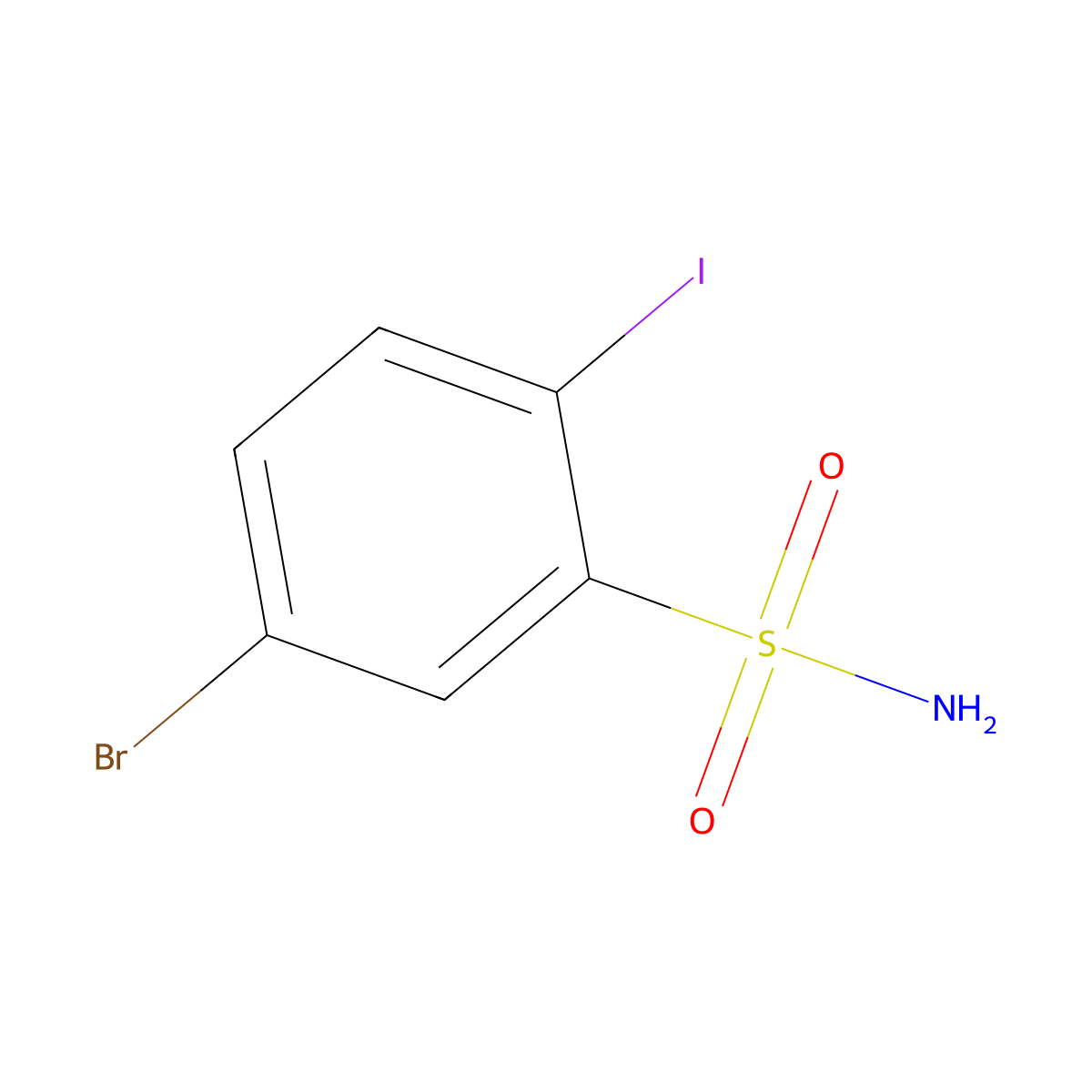 5-Bromo-2-iodobenzene-1-sulfonamide molecular structure, CAS 273208-19-8