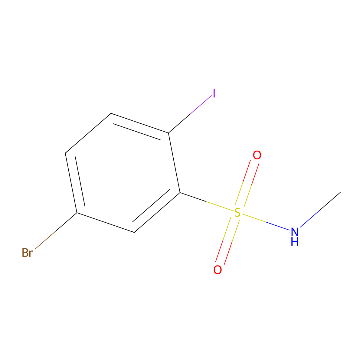 5-Bromo-2-iodo-N-methylbenzenesulfonamide molecular structure, CAS 273208-20-1