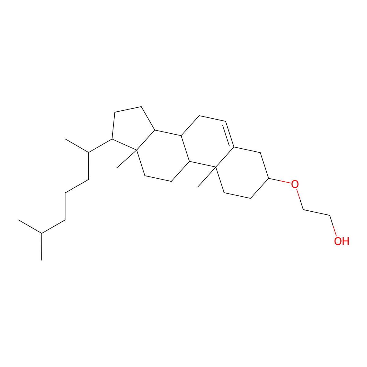 2-[[10,13-dimethyl-17-(6-methylheptan-2-yl)-2,3,4,7,8,9,11,12,14,15,16,17-dodecahydro-1H-cyclopenta[a]phenanthren-3-yl]oxy]ethanol molecular structure, CAS 27321-96-6