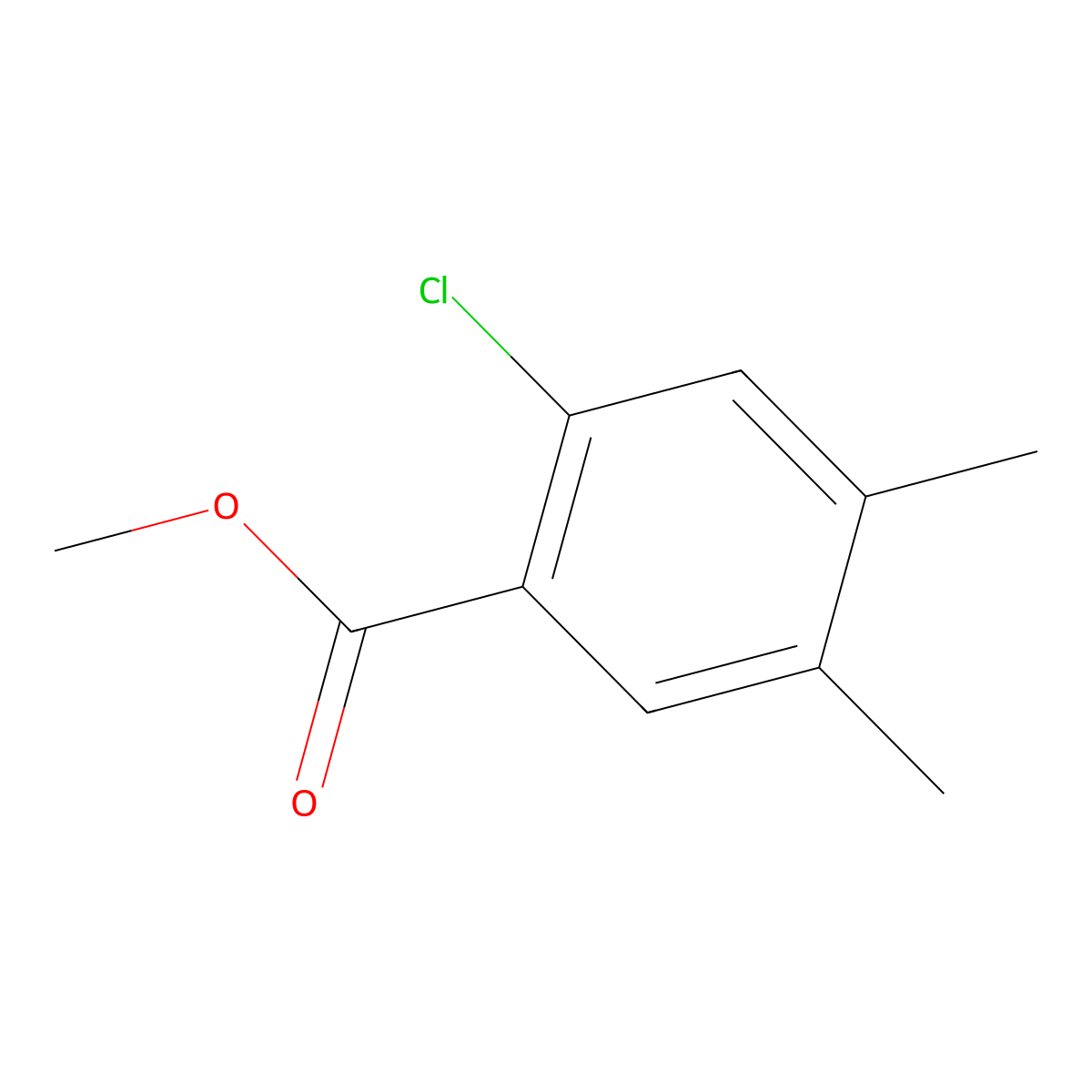Methyl 2-chloro-4,5-dimethylbenzoate molecular structure, CAS 273212-47-8