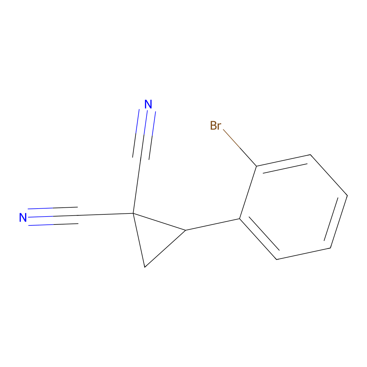 2-(2-Bromophenyl)cyclopropane-1,1-dicarbonitrile molecular structure, CAS 273213-27-7