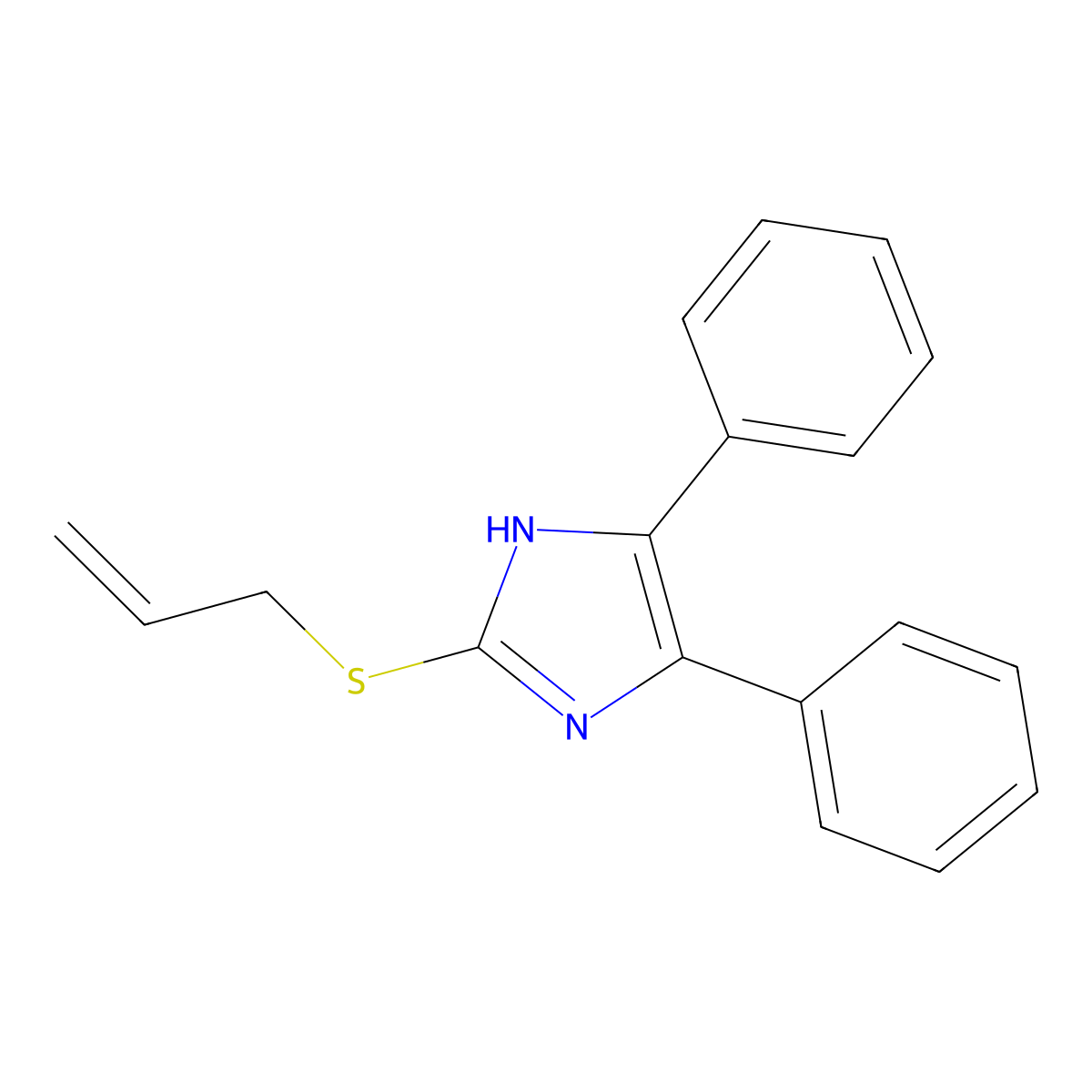 2-(allylthio)-4,5-diphenyl-1H-imidazole molecular structure, CAS 273216-64-1