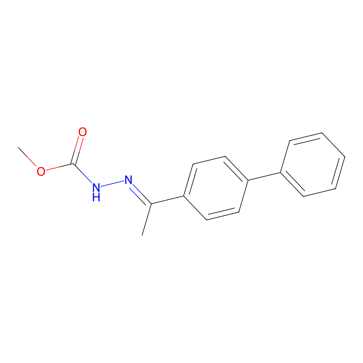 N'-[(1E)-1-{[1,1'-biphenyl]-4-yl}ethylidene]methoxycarbohydrazide molecular structure, CAS 273216-72-1