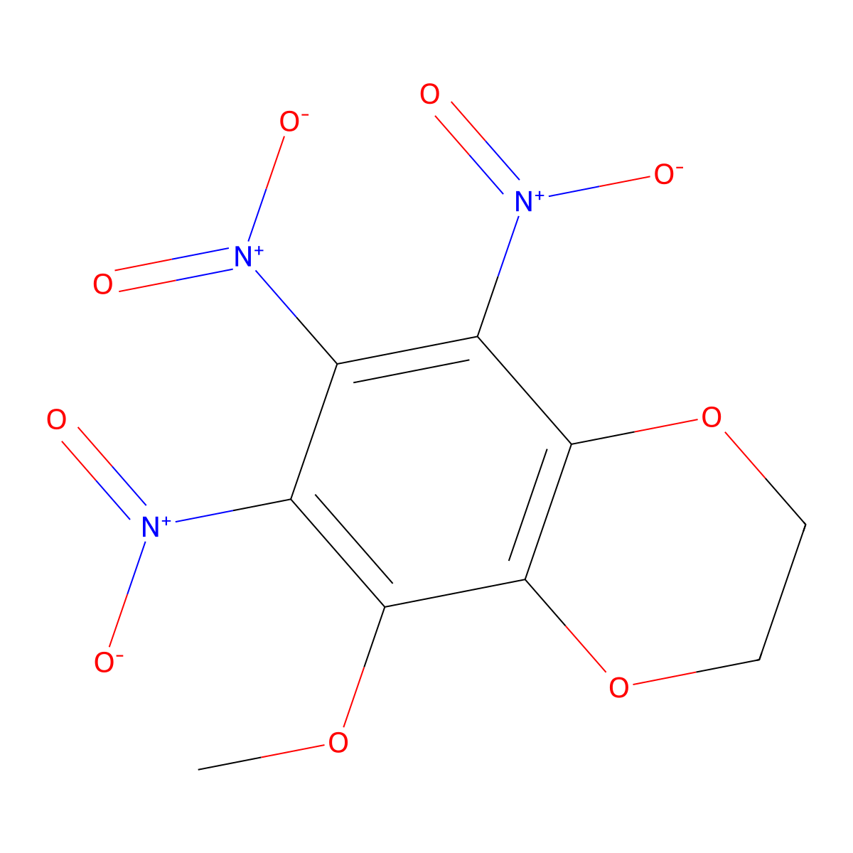 5-Methoxy-6,7,8-trinitro-2,3-dihydro-1,4-benzodioxine molecular structure, CAS 273217-46-2