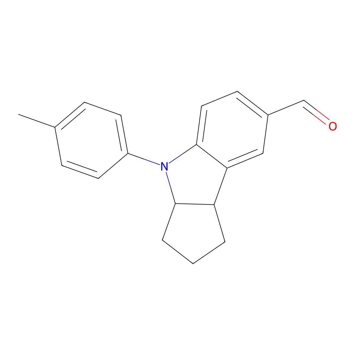 4-(p-Tolyl)-1,2,3,3a,4,8b-hexahydrocyclopenta[b]indole-7-carbaldehyde molecular structure, CAS 273220-35-2