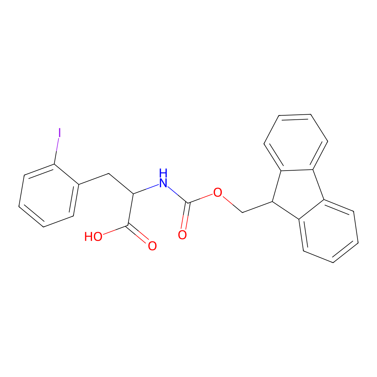 2-(9H-fluoren-9-ylmethoxycarbonylamino)-3-(2-iodophenyl)propanoic acid molecular structure, CAS 273221-77-5