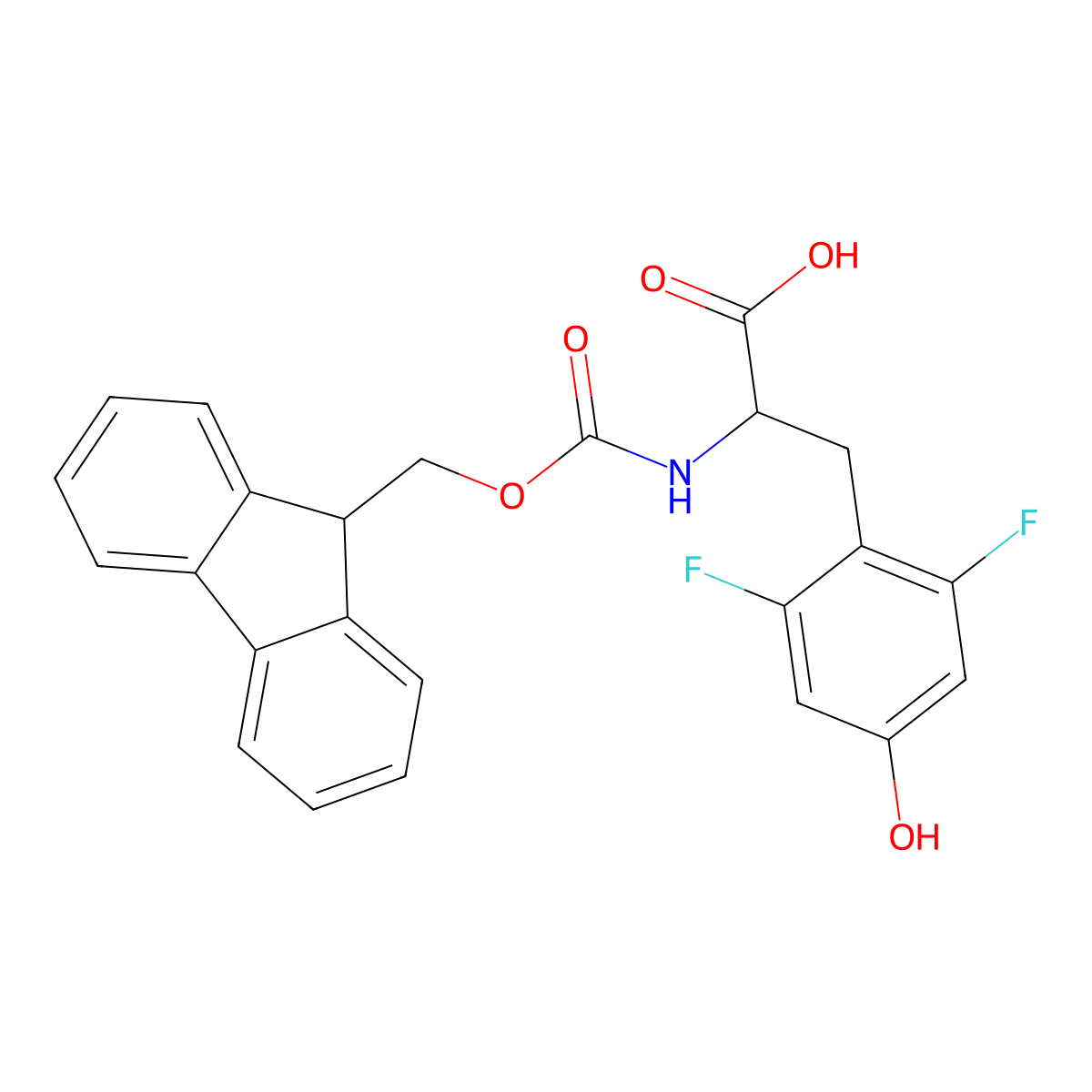 (S)-Fmoc-2,6-difluoro-tyrosine molecular structure, CAS 273221-87-7