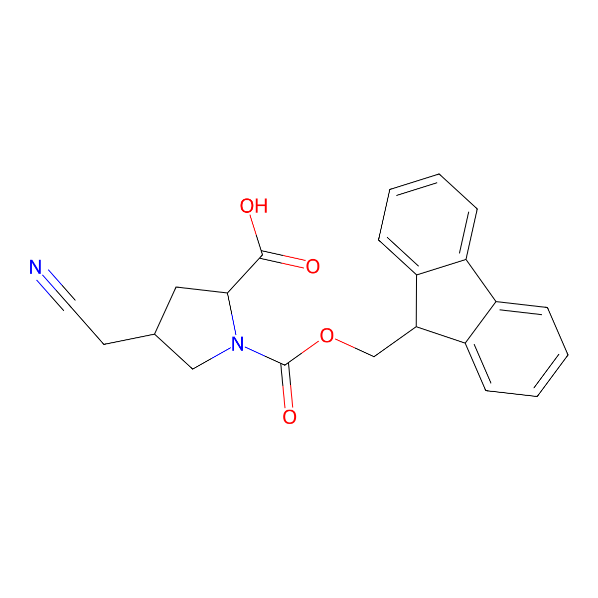 1-(9H-Fluoren-9-ylmethyl) (2S,4S)-4-(cyanomethyl)-1,2-pyrrolidinedicarboxylate molecular structure, CAS 273222-08-5