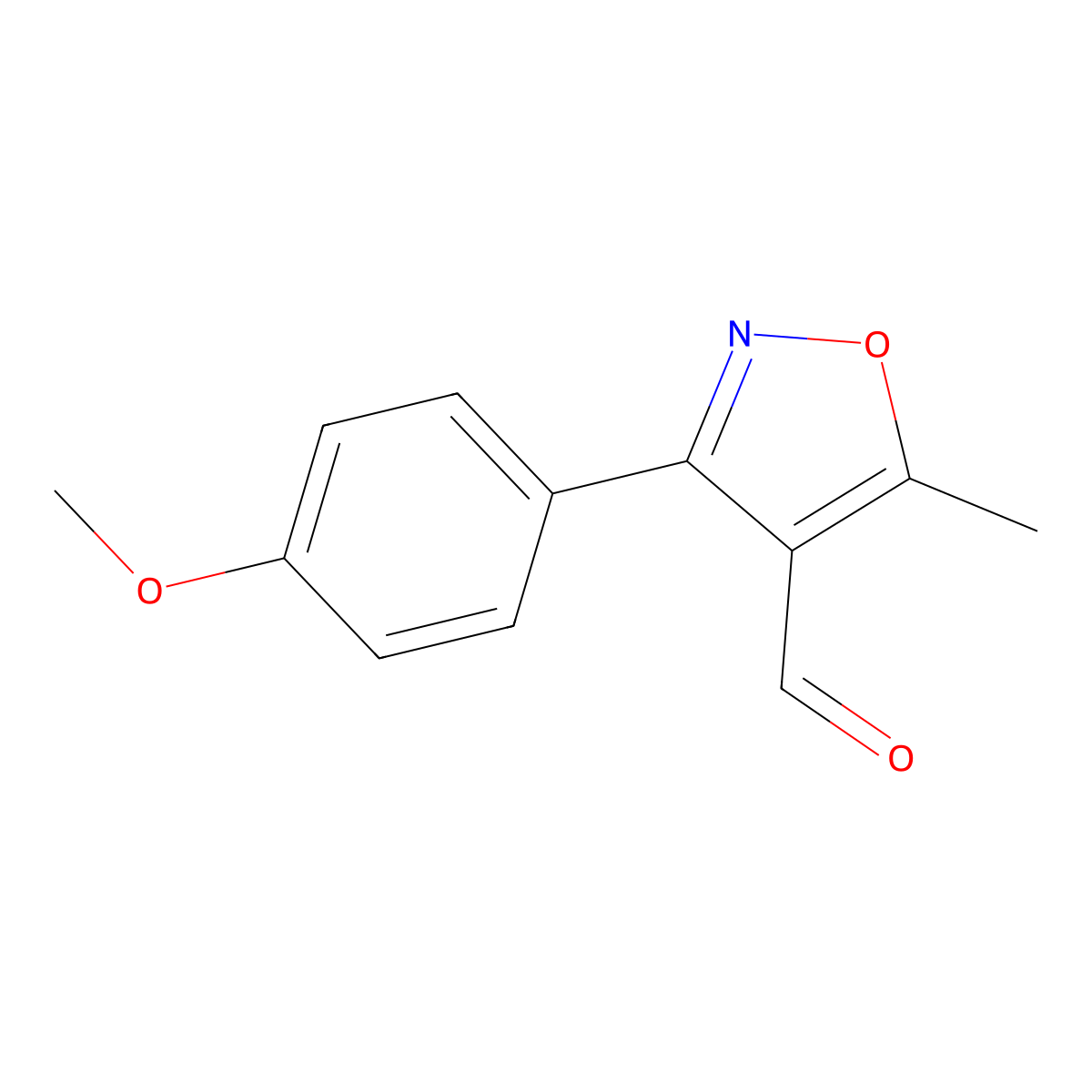 3-(4-Methoxyphenyl)-5-methylisoxazole-4-carboxaldehyde molecular structure, CAS 273223-12-4