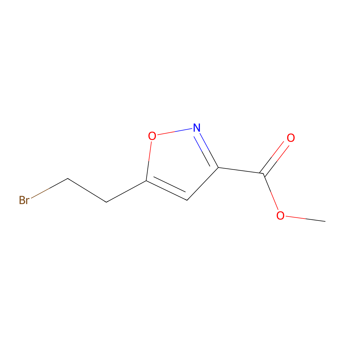 Methyl 5-(2-bromoethyl)-1,2-oxazole-3-carboxylate molecular structure, CAS 2732244-98-1