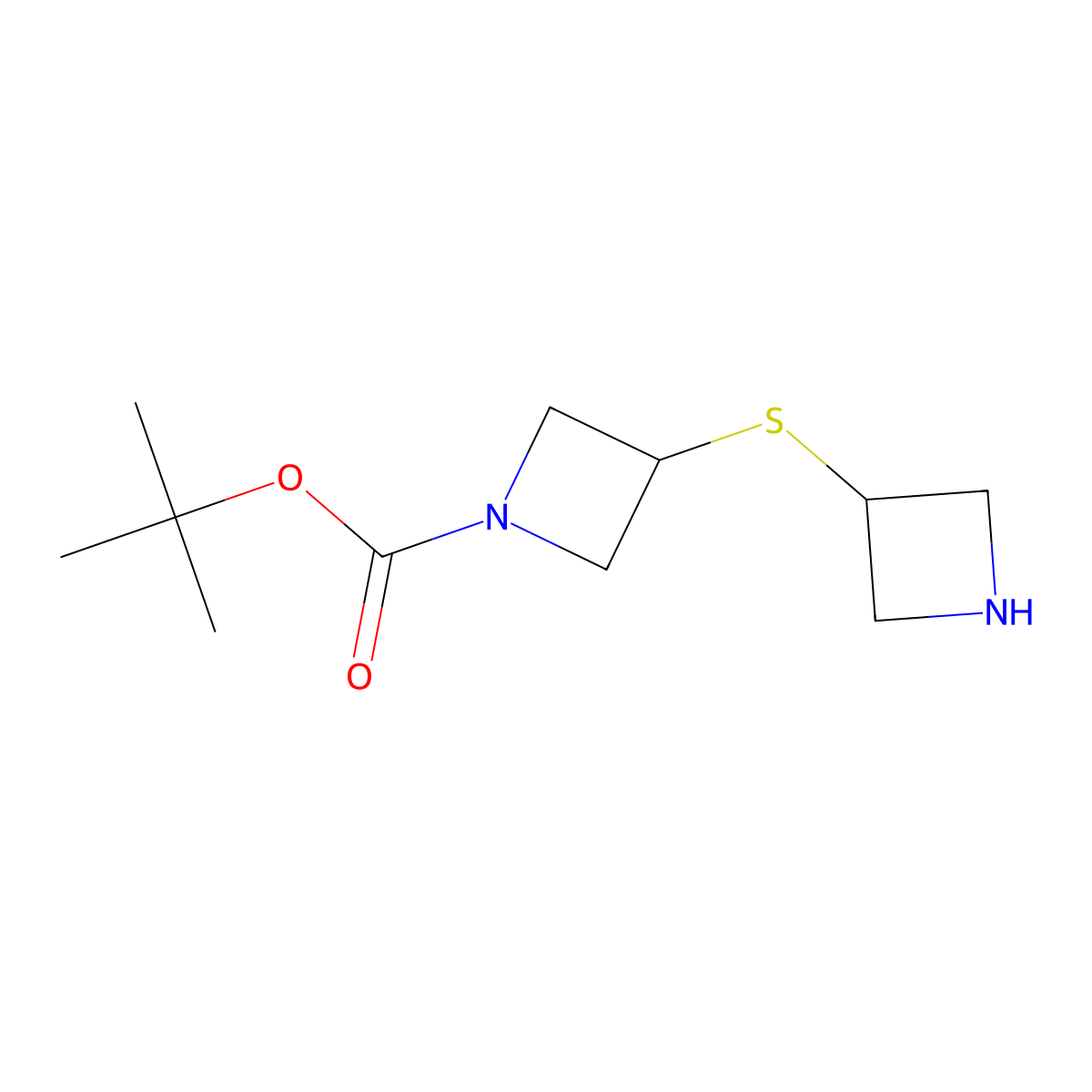 Tert-butyl 3-(azetidin-3-ylsulfanyl)azetidine-1-carboxylate molecular structure, CAS 2732245-01-9