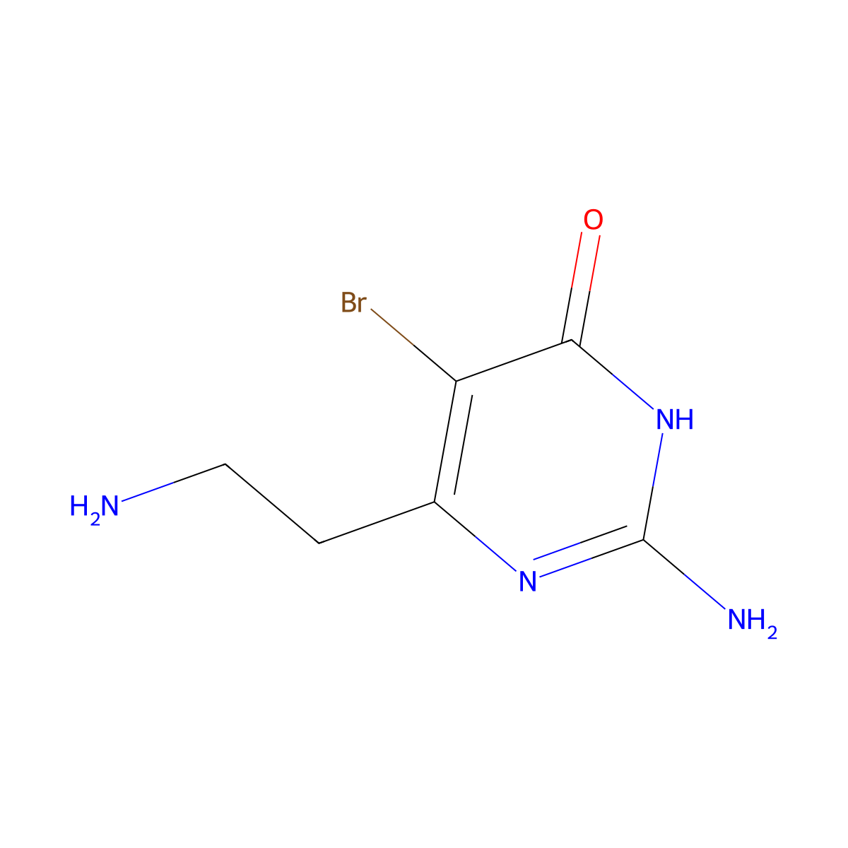2-Amino-6-(2-aminoethyl)-5-bromopyrimidin-4-ol molecular structure, CAS 2732245-12-2