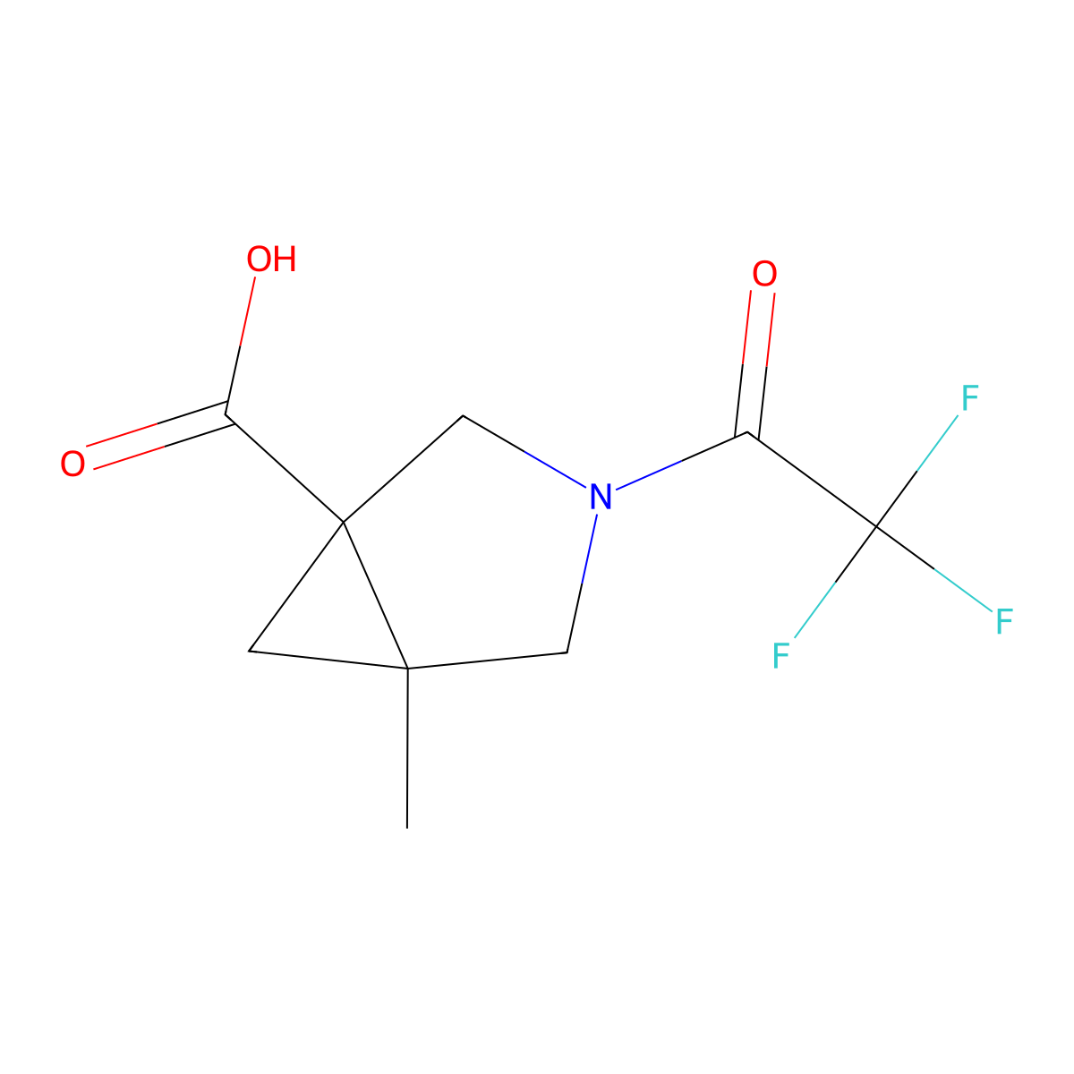 rac-(1R,5R)-5-methyl-3-(trifluoroacetyl)-3-azabicyclo[3.1.0]hexane-1-carboxylic acid molecular structure, CAS 2732245-30-4