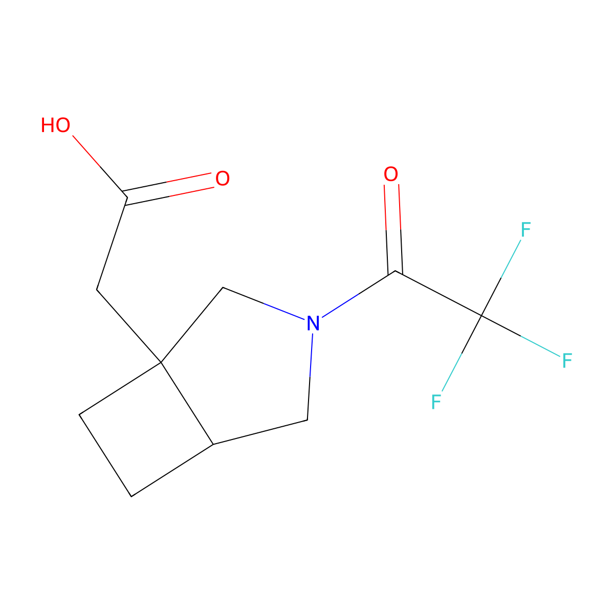 rac-2-[(1R,5R)-3-(2,2,2-trifluoroacetyl)-3-azabicyclo[3.2.0]heptan-1-yl]acetic acid molecular structure, CAS 2732245-33-7
