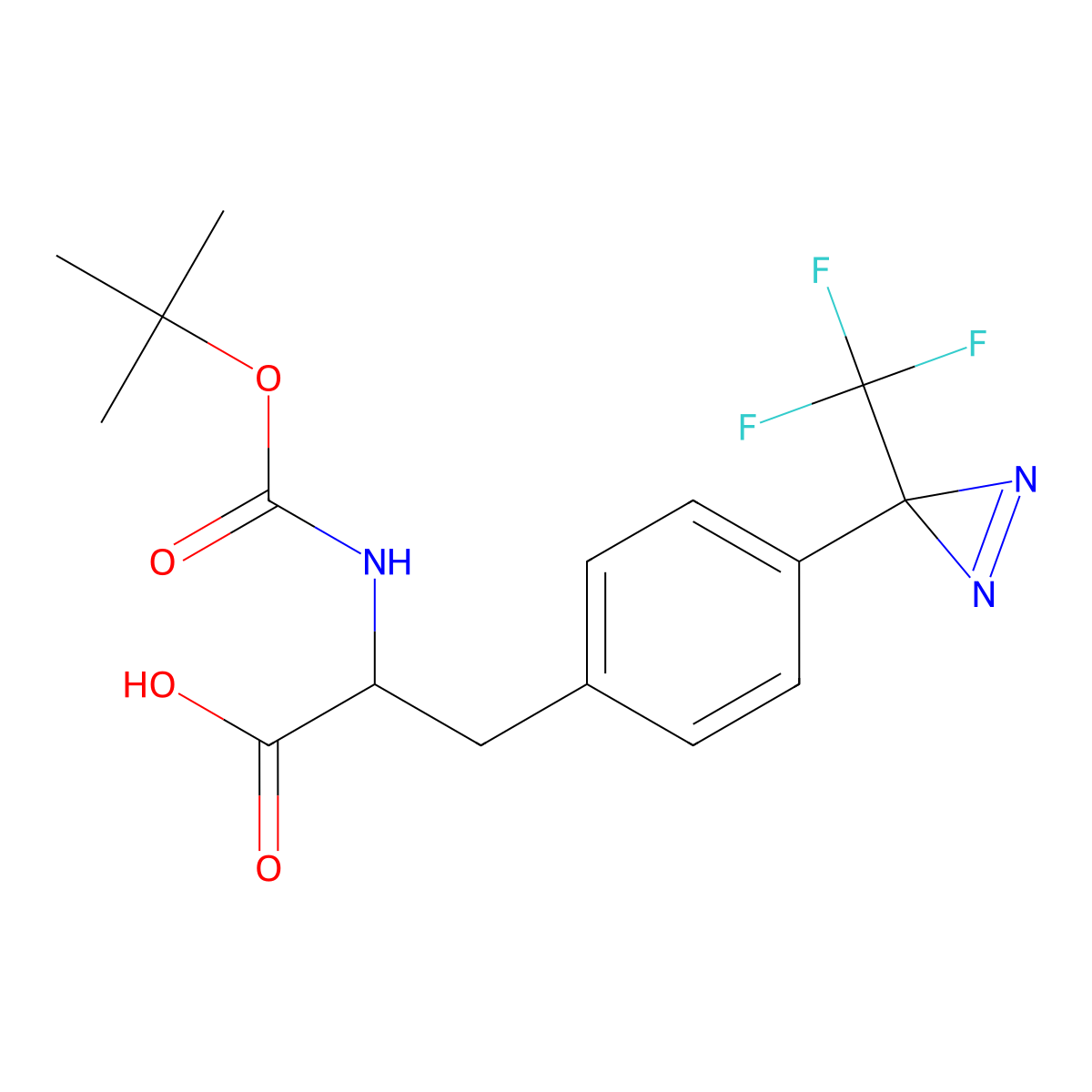 2-{[(tert-butoxy)carbonyl]amino}-3-{4-[3-(trifluoromethyl)-3H-diazirin-3-yl]phenyl}propanoic acid molecular structure, CAS 2732245-63-3
