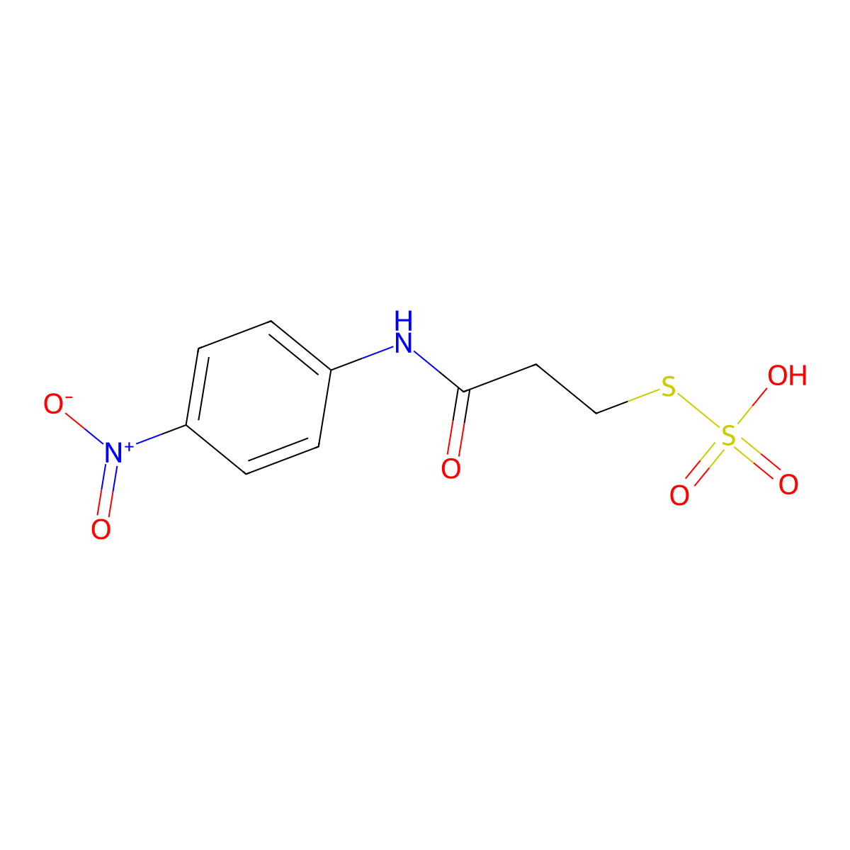 ({2-[(4-Nitrophenyl)carbamoyl]ethyl}sulfanyl)sulfonic acid molecular structure, CAS 2732245-81-5