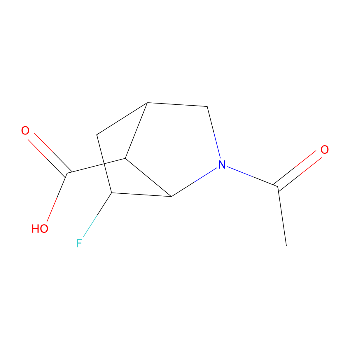 rac-(1R,4R,6S,7S)-2-acetyl-6-fluoro-2-azabicyclo[2.2.1]heptane-7-carboxylic acid molecular structure, CAS 2732245-98-4
