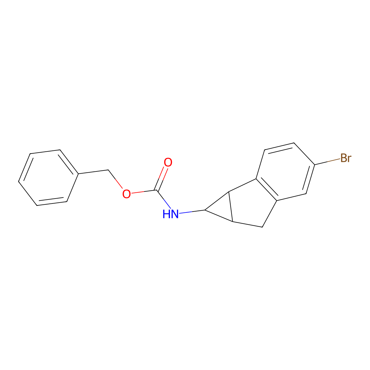 rac-benzyl N-[(1R,1aS,6aS)-4-bromo-1H,1aH,6H,6aH-cyclopropa[a]inden-1-yl]carbamate molecular structure, CAS 2732246-10-3