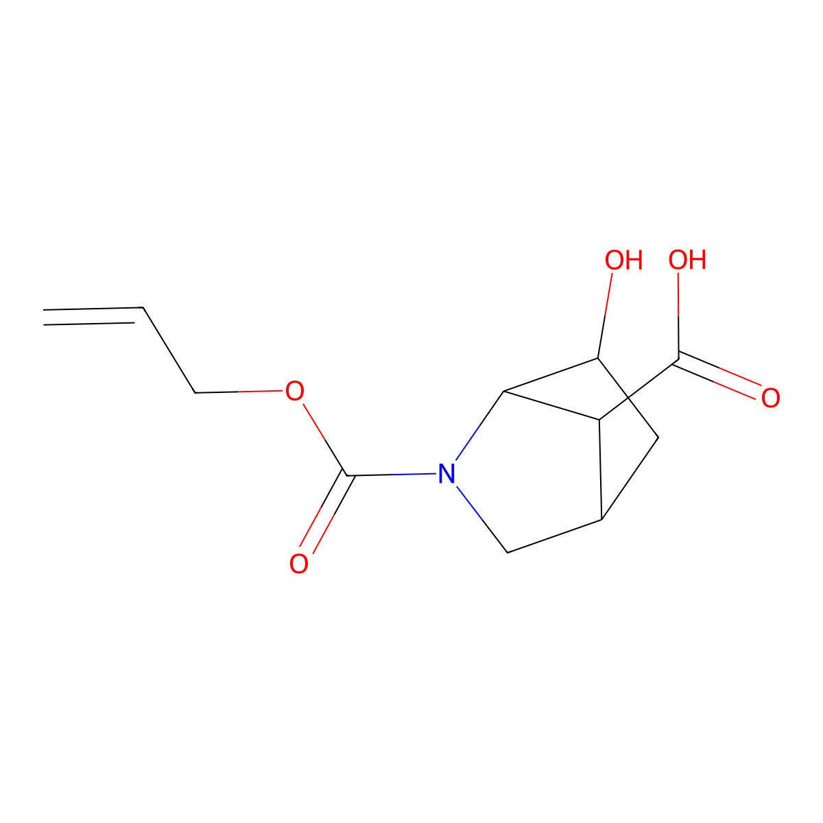 rac-(1R,4R,6R,7S)-6-hydroxy-2-[(prop-2-en-1-yloxy)carbonyl]-2-azabicyclo[2.2.1]heptane-7-carboxylic acid molecular structure, CAS 2732246-13-6