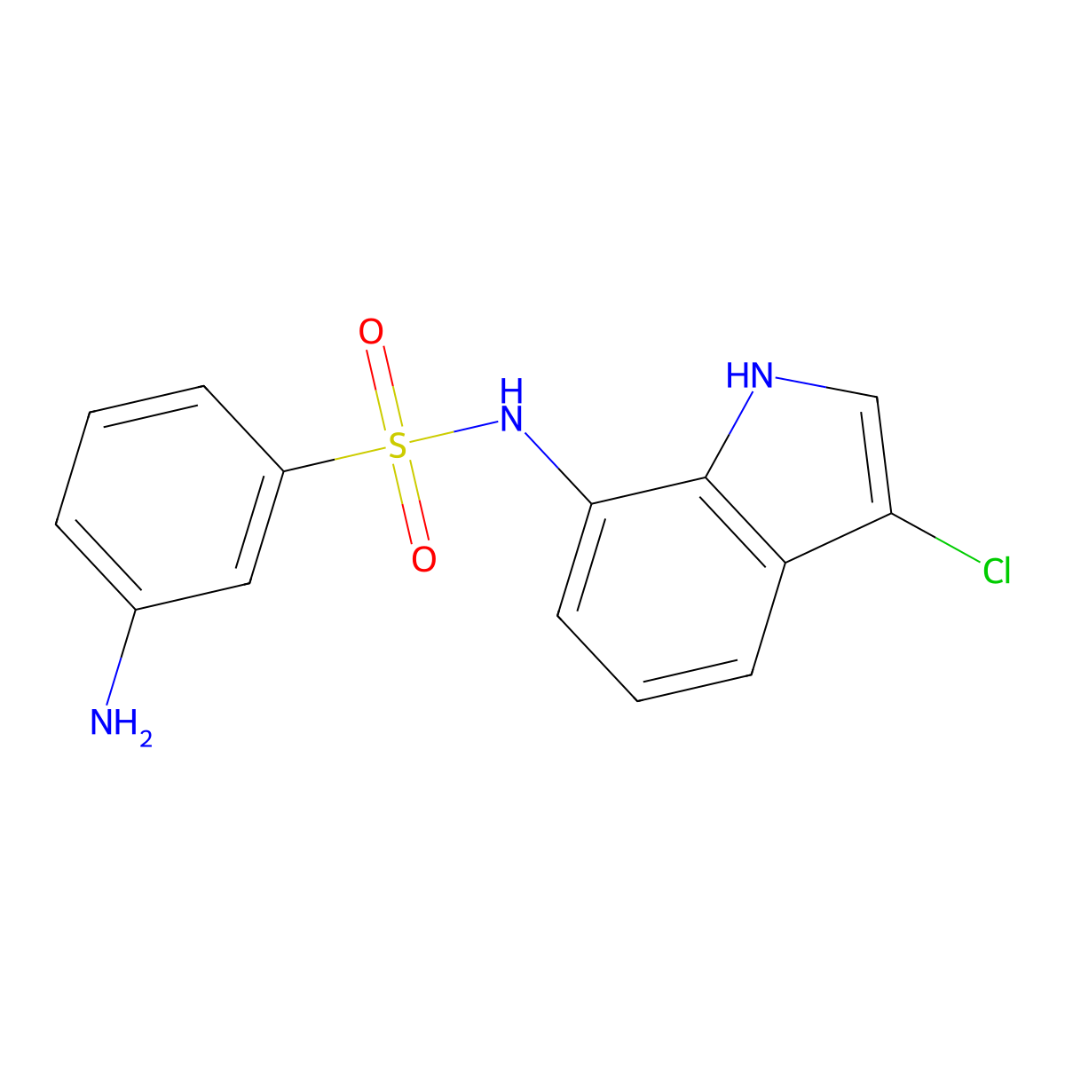 3-amino-N-(3-chloro-1H-indol-7-yl)benzene-1-sulfonamide molecular structure, CAS 2732246-31-8
