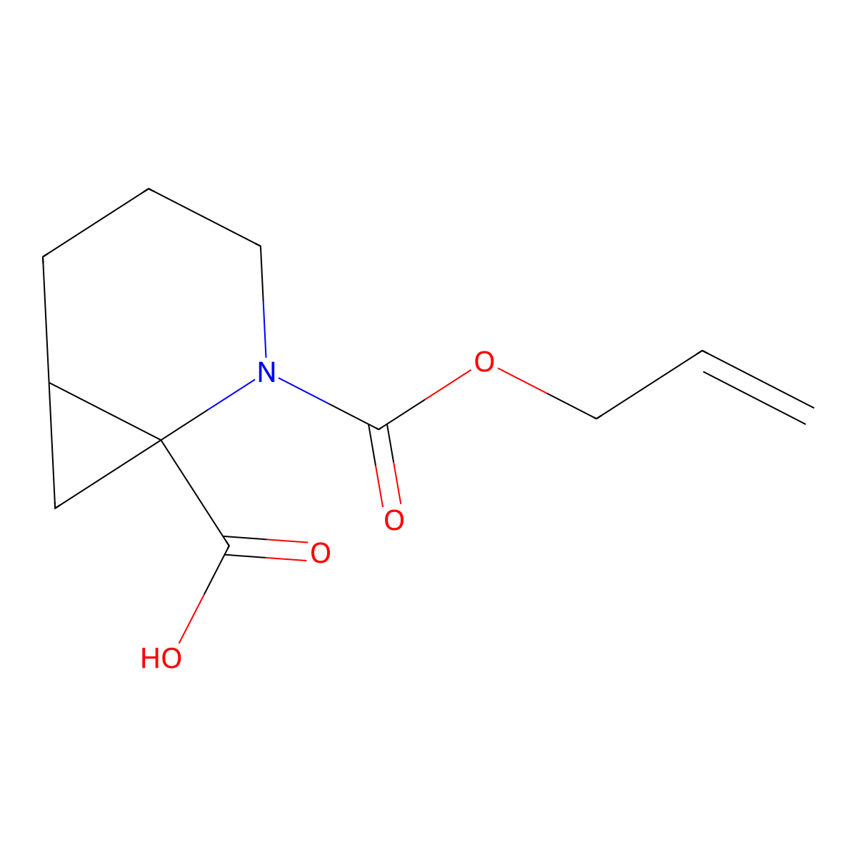 rac-(1R,6S)-2-[(prop-2-en-1-yloxy)carbonyl]-2-azabicyclo[4.1.0]heptane-1-carboxylic acid molecular structure, CAS 2732246-34-1