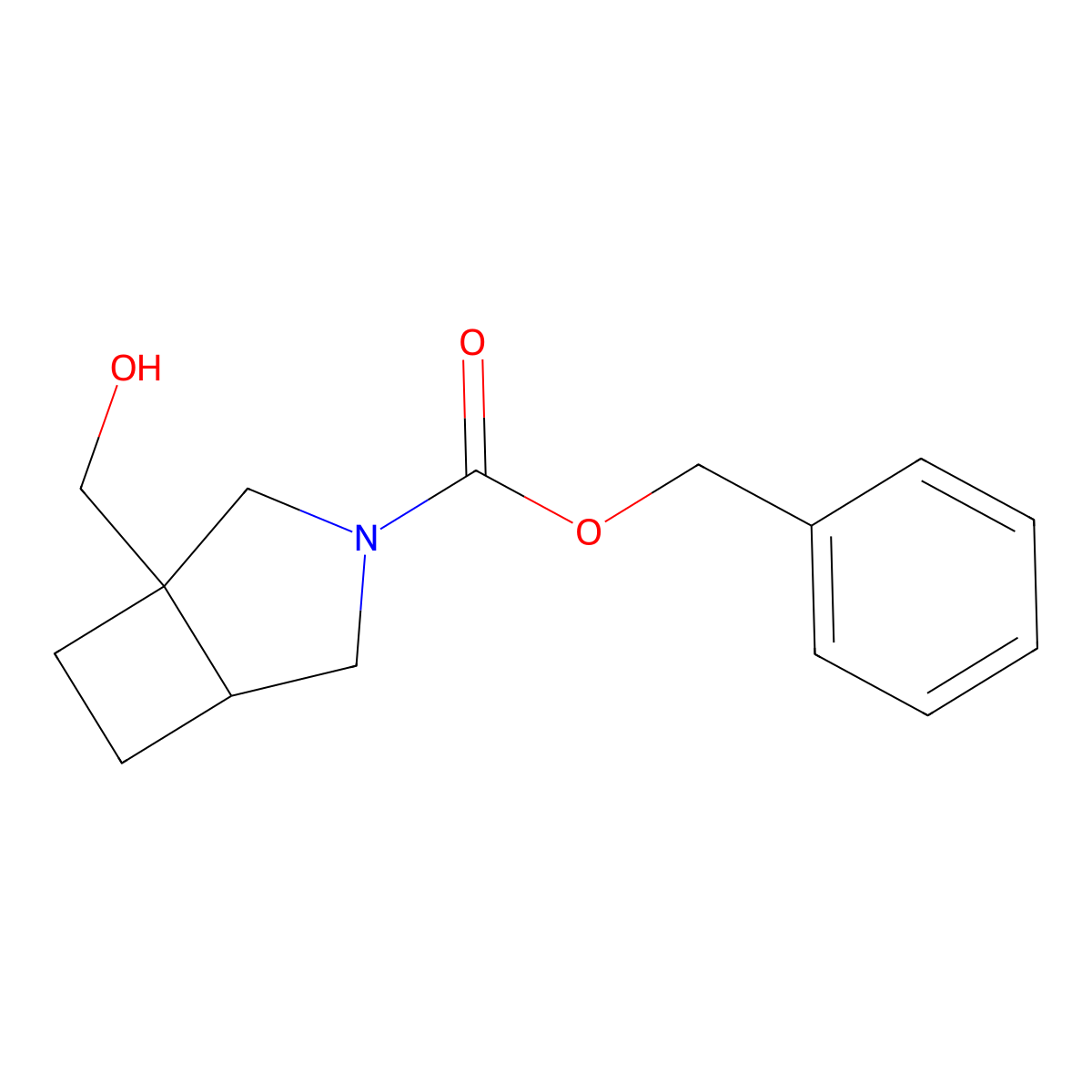 rac-benzyl (1R,5R)-1-(hydroxymethyl)-3-azabicyclo[3.2.0]heptane-3-carboxylate molecular structure, CAS 2732246-58-9