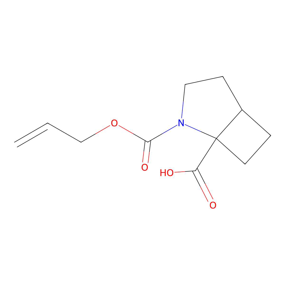rac-(1R,5R)-2-[(prop-2-en-1-yloxy)carbonyl]-2-azabicyclo[3.2.0]heptane-1-carboxylic acid molecular structure, CAS 2732246-59-0