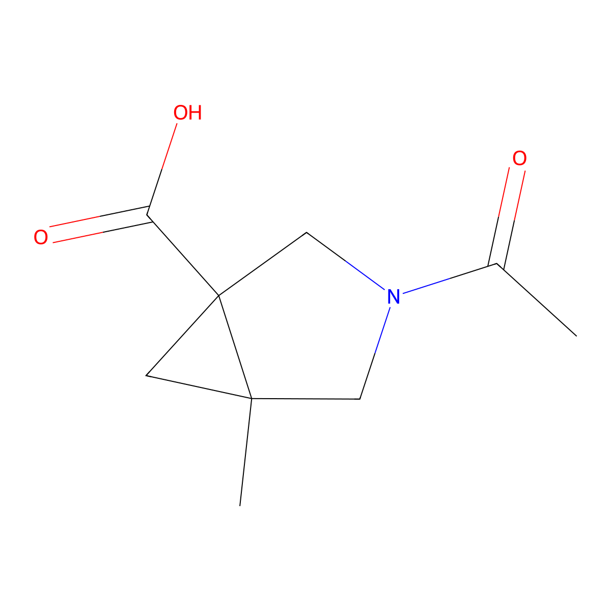 rac-(1R,5R)-3-acetyl-5-methyl-3-azabicyclo[3.1.0]hexane-1-carboxylic acid molecular structure, CAS 2732255-77-3
