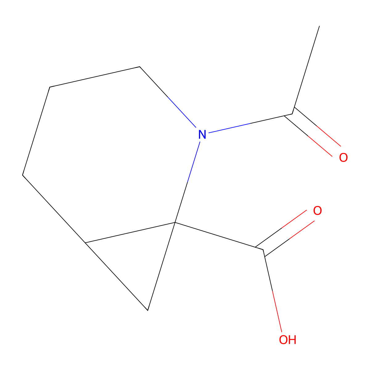 rac-(1R,6S)-2-acetyl-2-azabicyclo[4.1.0]heptane-1-carboxylic acid molecular structure, CAS 2732255-78-4