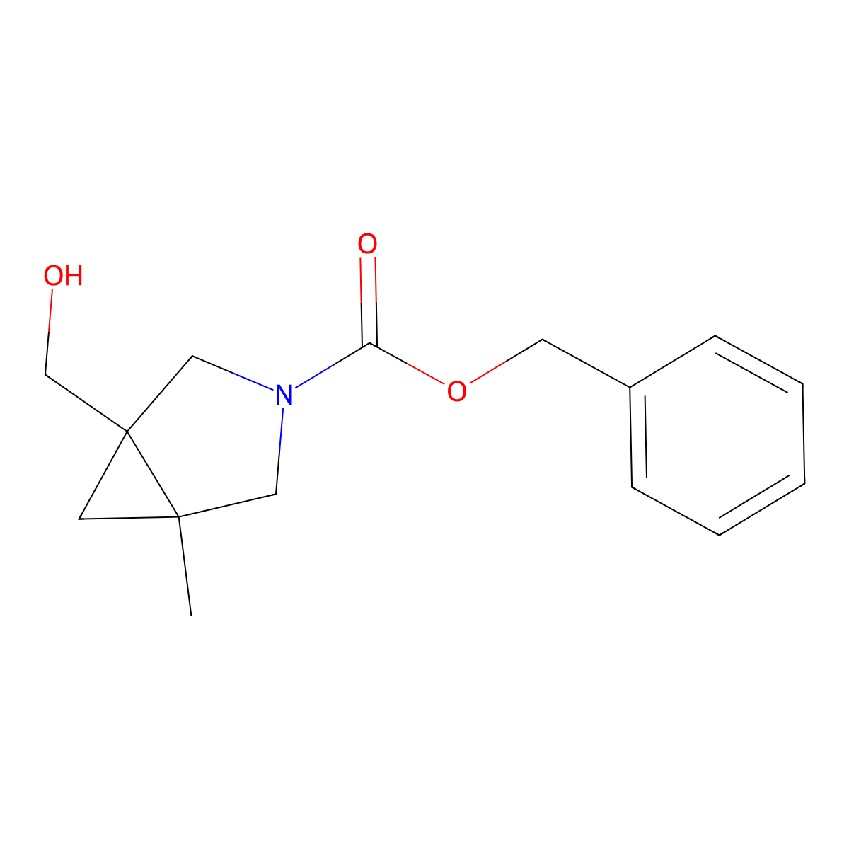 rac-benzyl (1R,5R)-1-(hydroxymethyl)-5-methyl-3-azabicyclo[3.1.0]hexane-3-carboxylate molecular structure, CAS 2732255-79-5