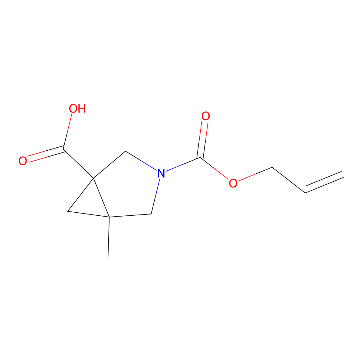 rac-(1R,5R)-5-methyl-3-[(prop-2-en-1-yloxy)carbonyl]-3-azabicyclo[3.1.0]hexane-1-carboxylic acid molecular structure, CAS 2732255-88-6