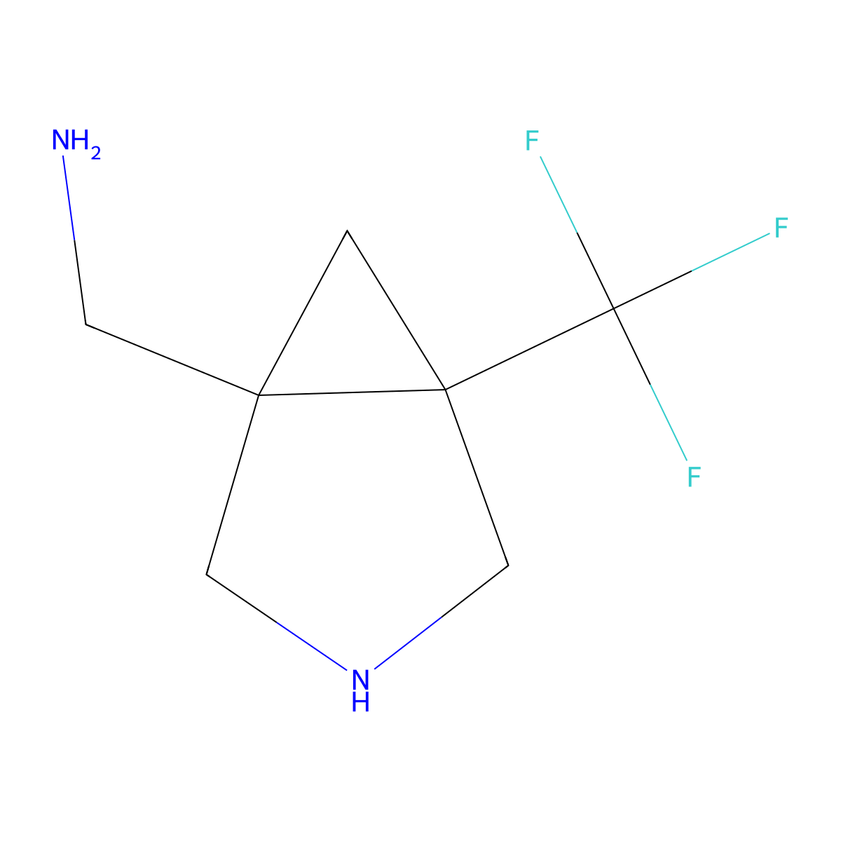 rac-1-[(1R,5R)-5-(trifluoromethyl)-3-azabicyclo[3.1.0]hexan-1-yl]methanamine molecular structure, CAS 2732256-02-7