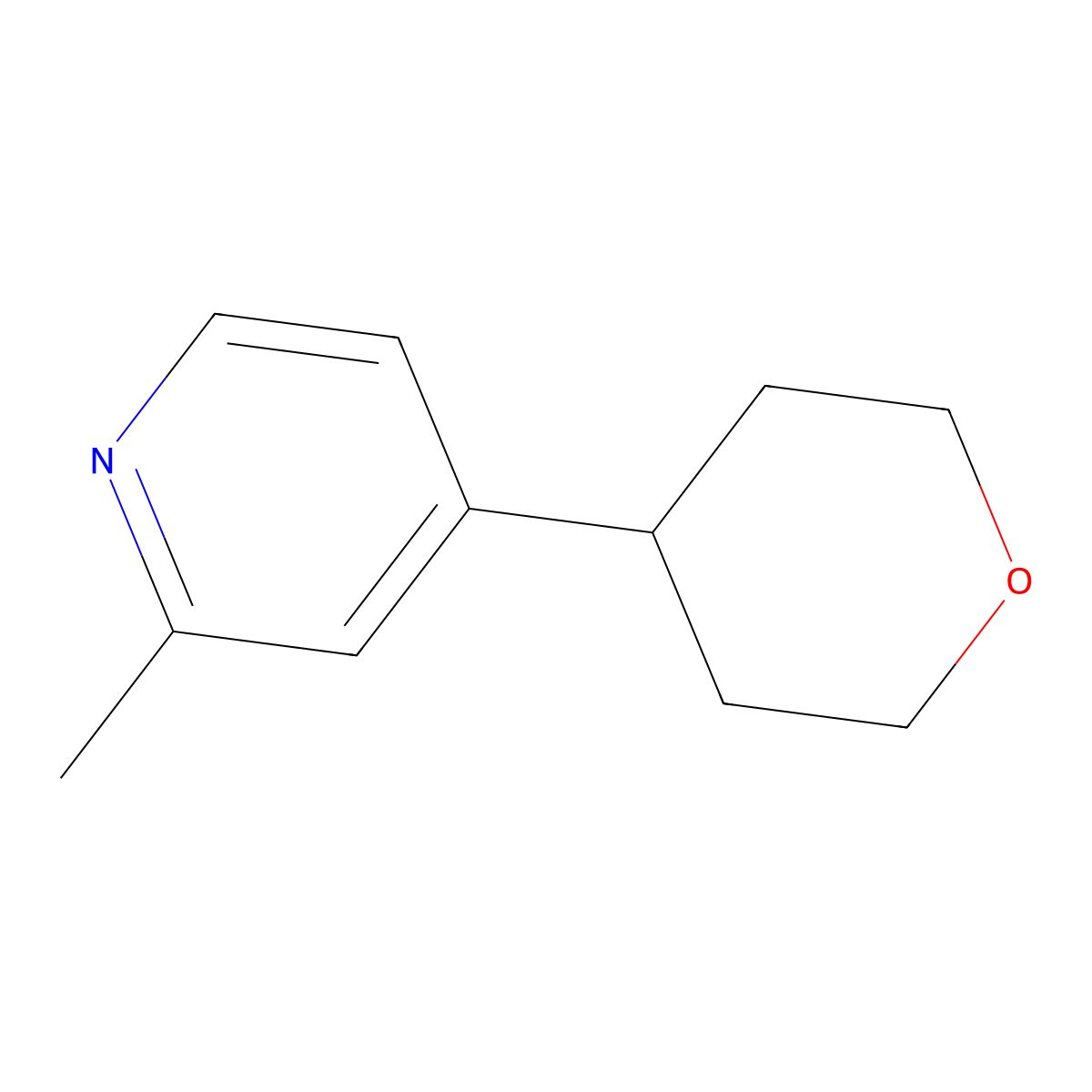 2-Methyl-4-(tetrahydro-pyran-4-yl)-pyridine molecular structure, CAS 27325-89-9