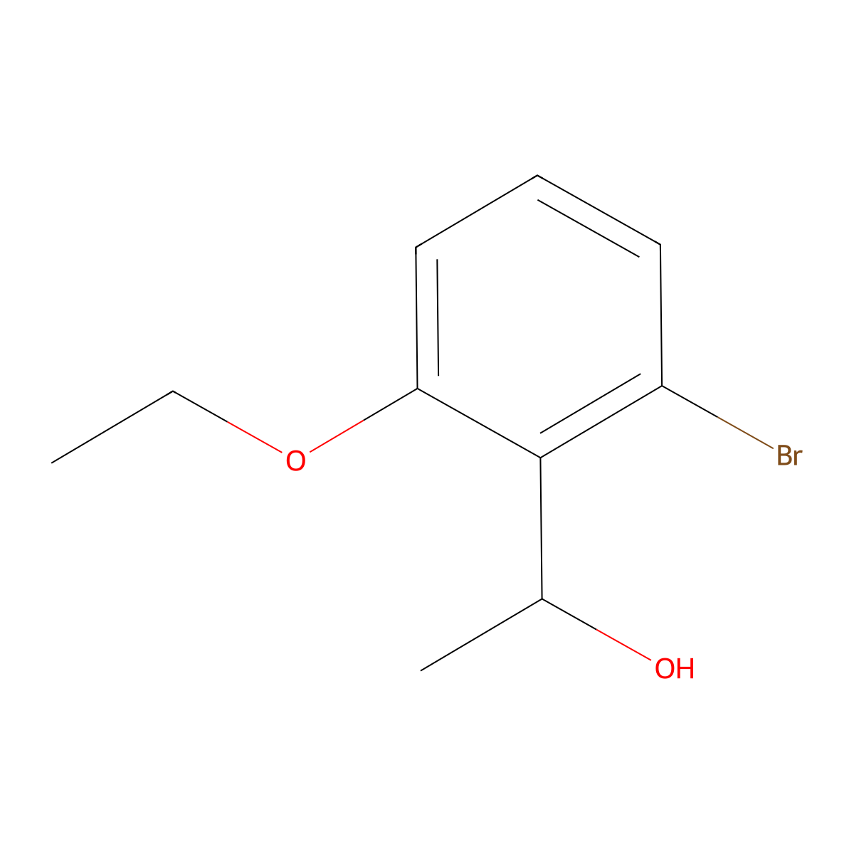 2-Bromo-6-ethoxy-alpha-methylbenzenemethanol molecular structure, CAS 2732771-04-7