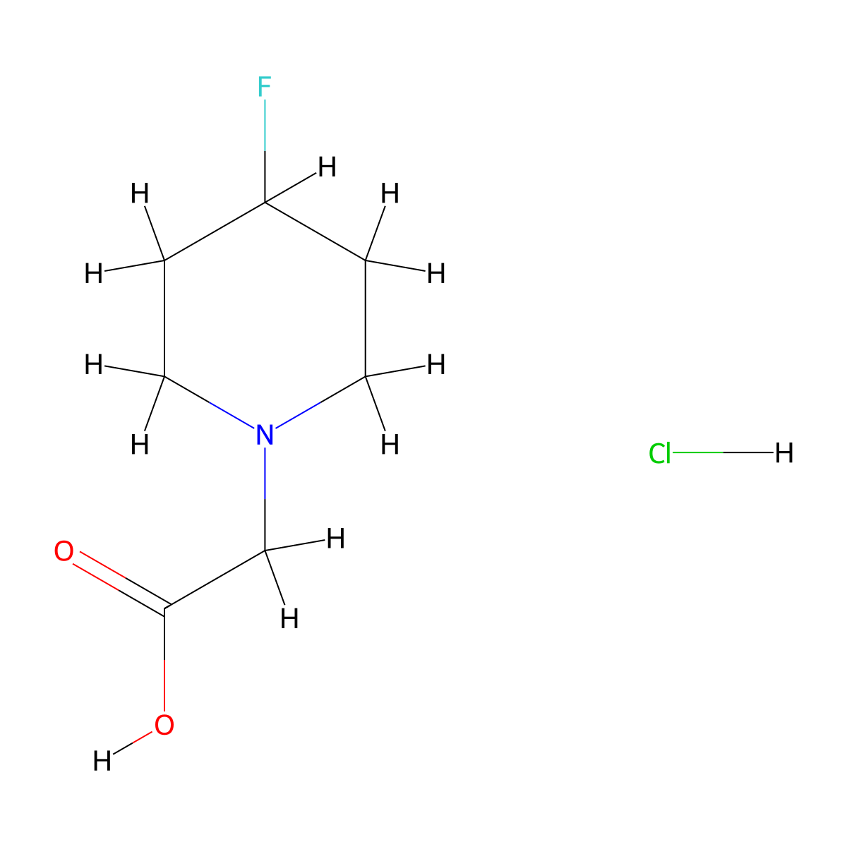 2-(4-Fluoropiperidin-1-yl)acetic acid hydrochloride molecular structure, CAS 2732796-43-7