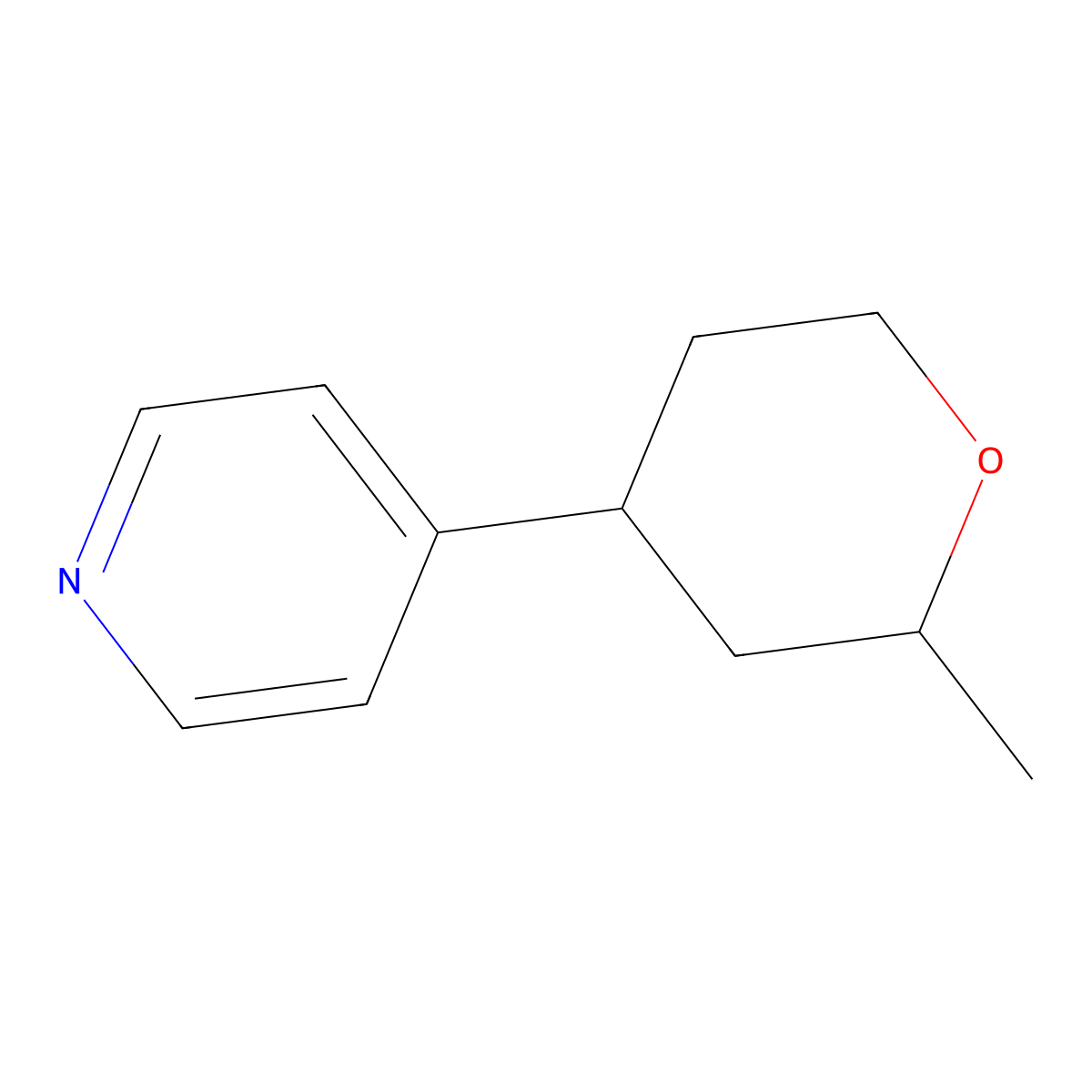 4-(2-Methyl-tetrahydro-pyran-4-yl)-pyridine molecular structure, CAS 27328-11-6