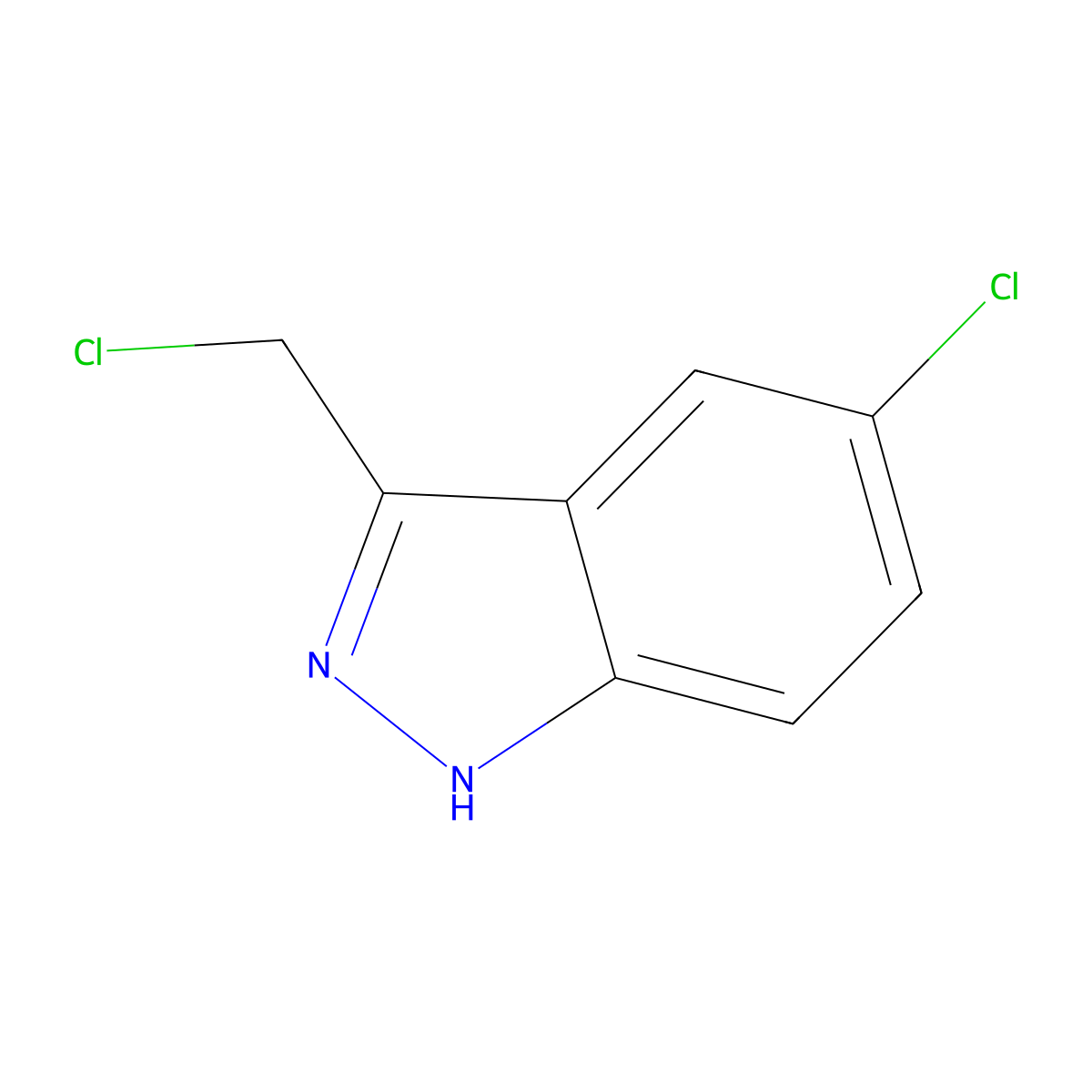 5-chloro-3-(chloromethyl)-1H-indazole molecular structure, CAS 27328-69-4