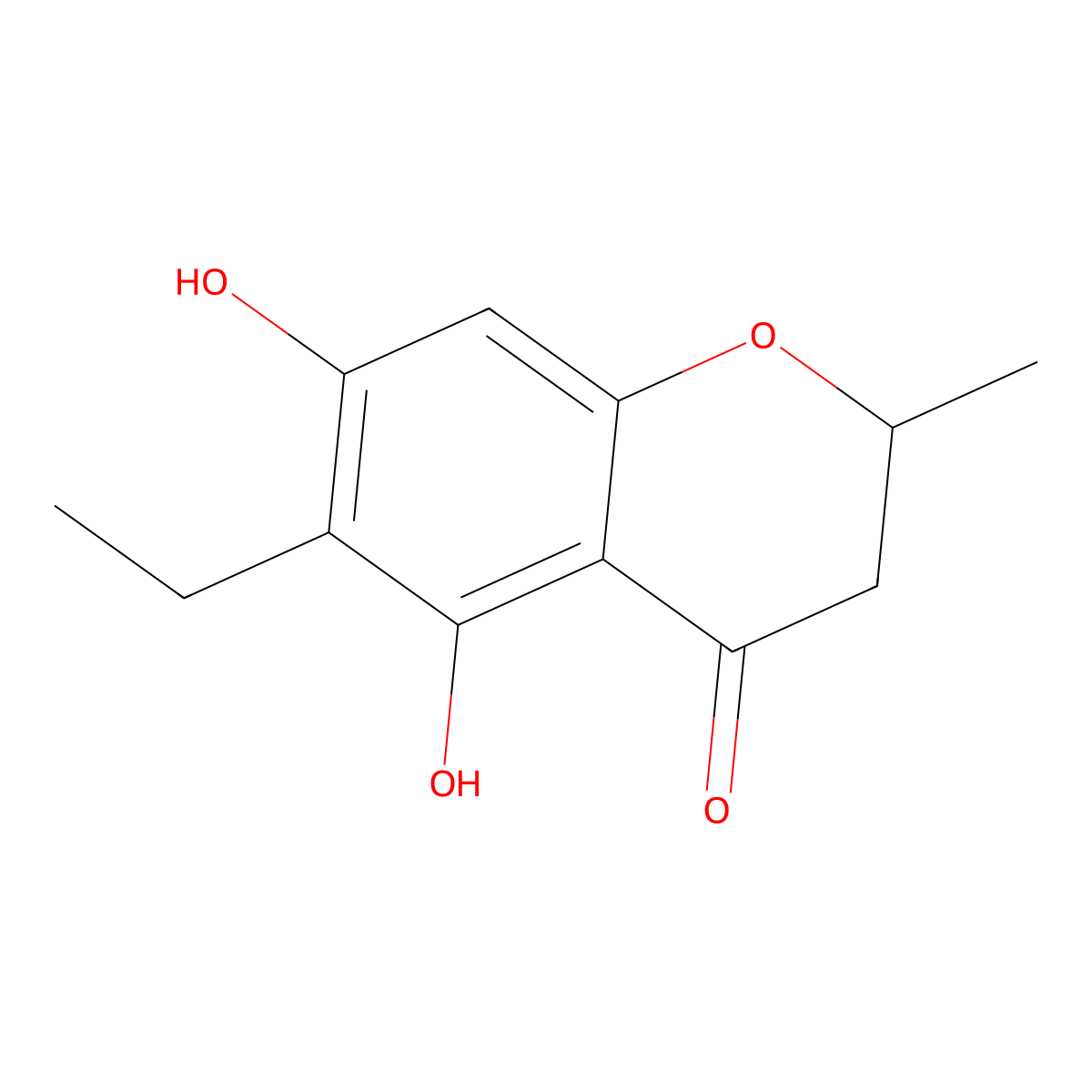 6-Ethyl-5,7-dihydroxy-2-methyl-2,3-dihydrochromen-4-one molecular structure, CAS 2732801-50-0