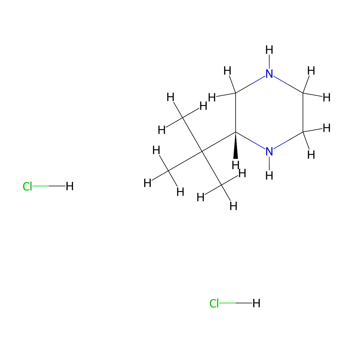 (R)-2-(tert-Butyl)piperazine dihydrochloride molecular structure, CAS 2732819-43-9