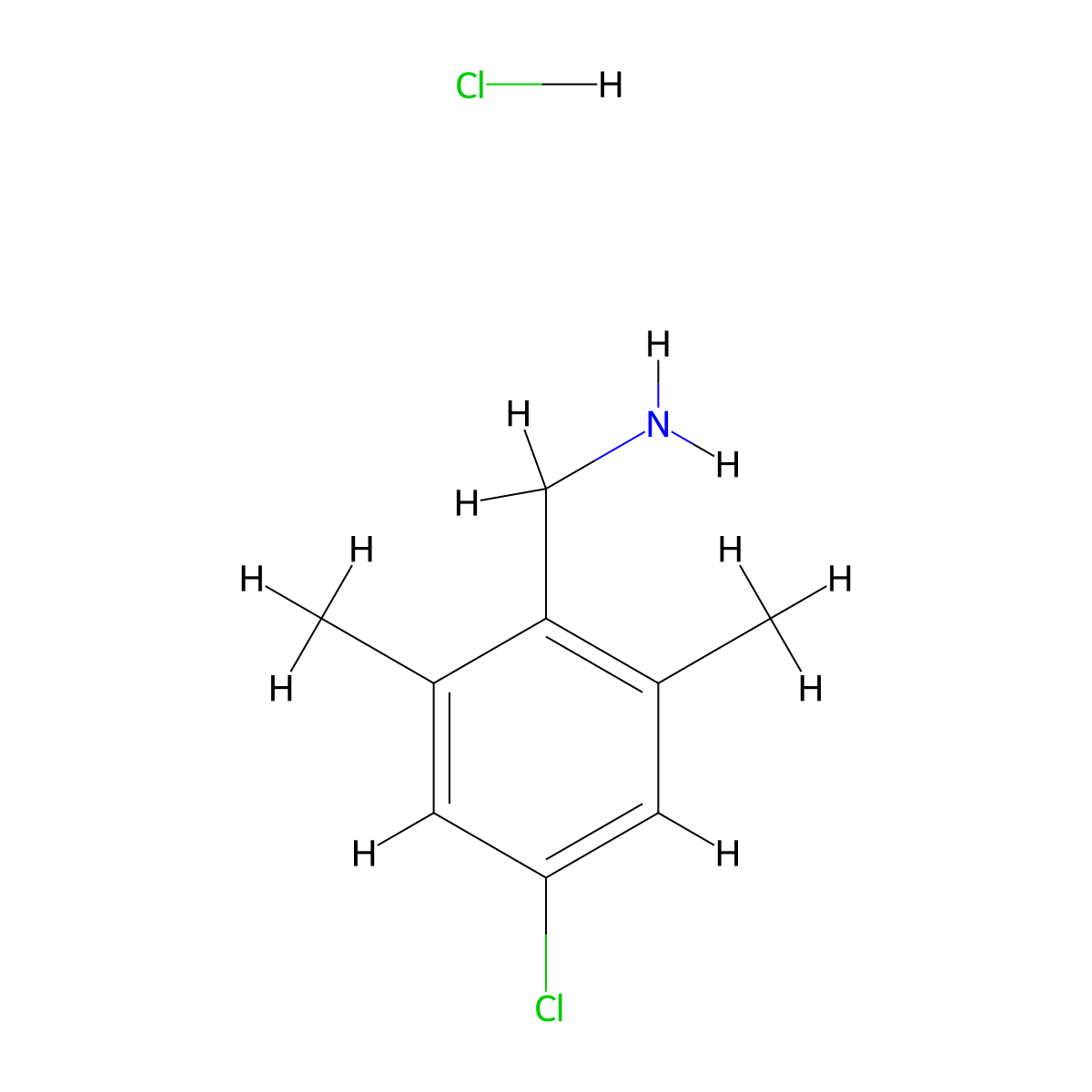 4-Chloro-2,6-dimethylbenzyl amine HCl molecular structure, CAS 2732845-07-5
