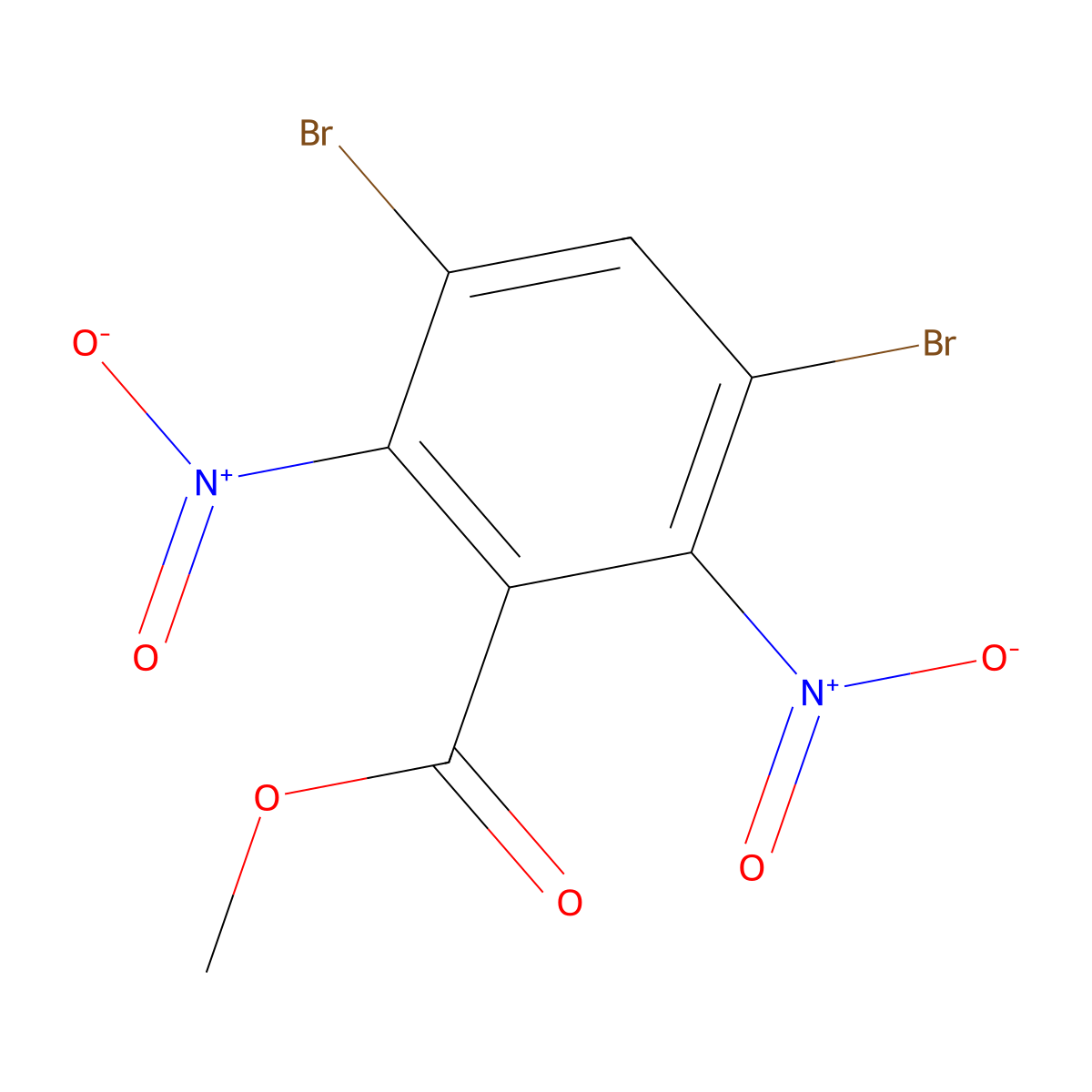Methyl 3,5-dibromo-2,6-dinitrobenzoate molecular structure, CAS 27329-40-4