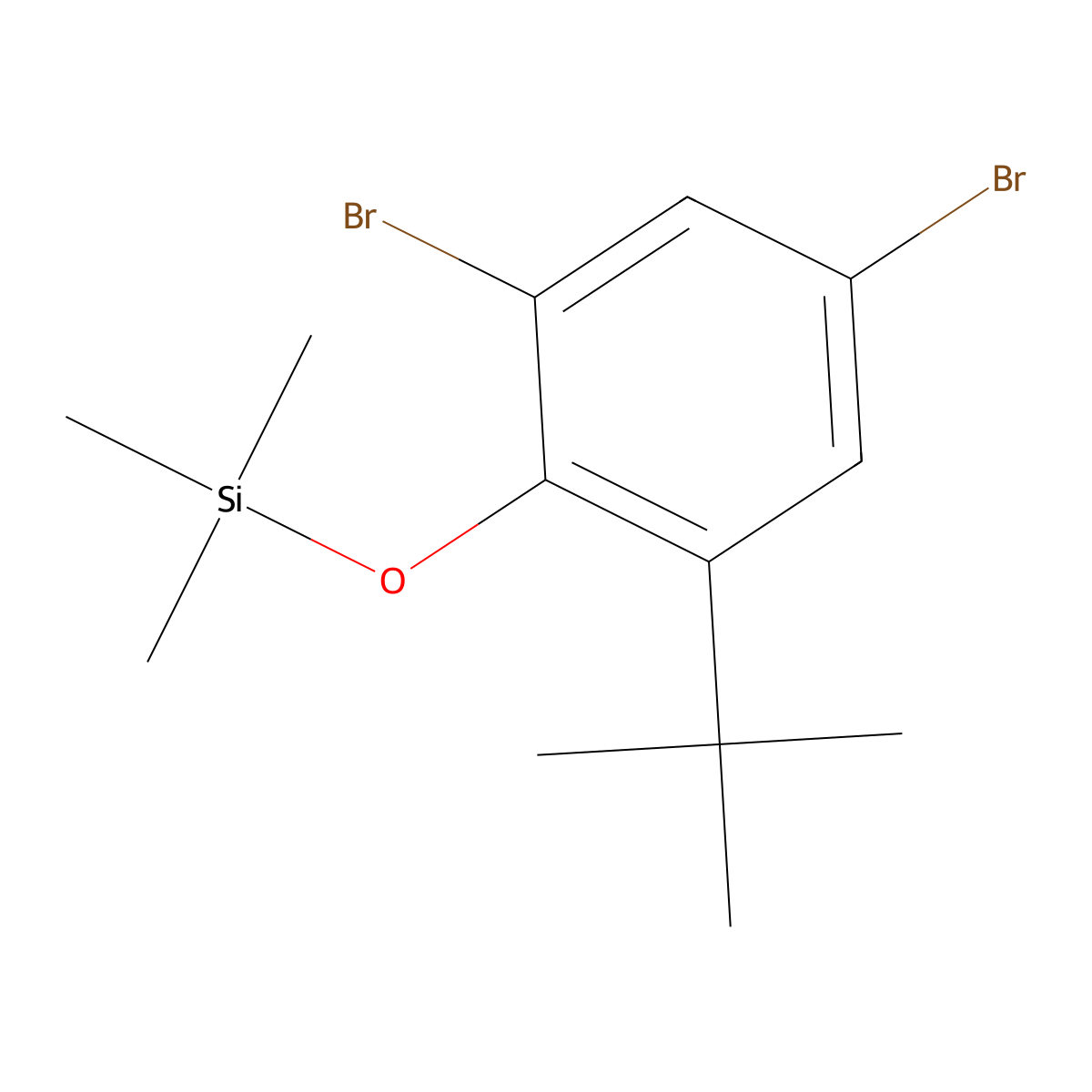 (2,4-Dibromo-6-(tert-butyl)phenoxy)trimethylsilane molecular structure, CAS 27329-75-5