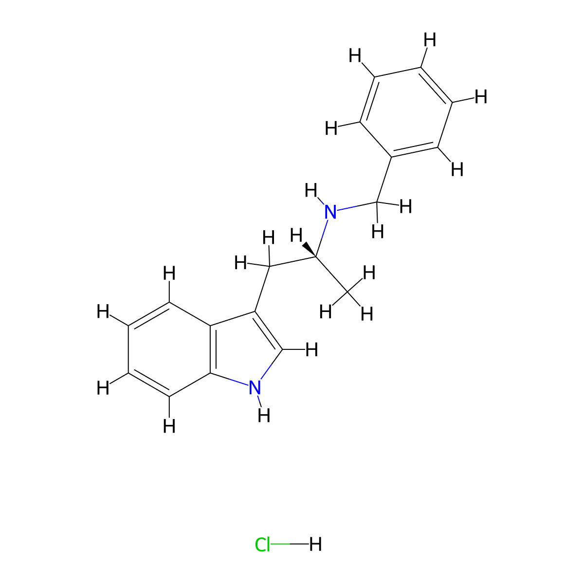 (R)-N-Benzyl-3-(1H-indol-3-YL)propan-2-amine hydrochloride molecular structure, CAS 2732923-52-1