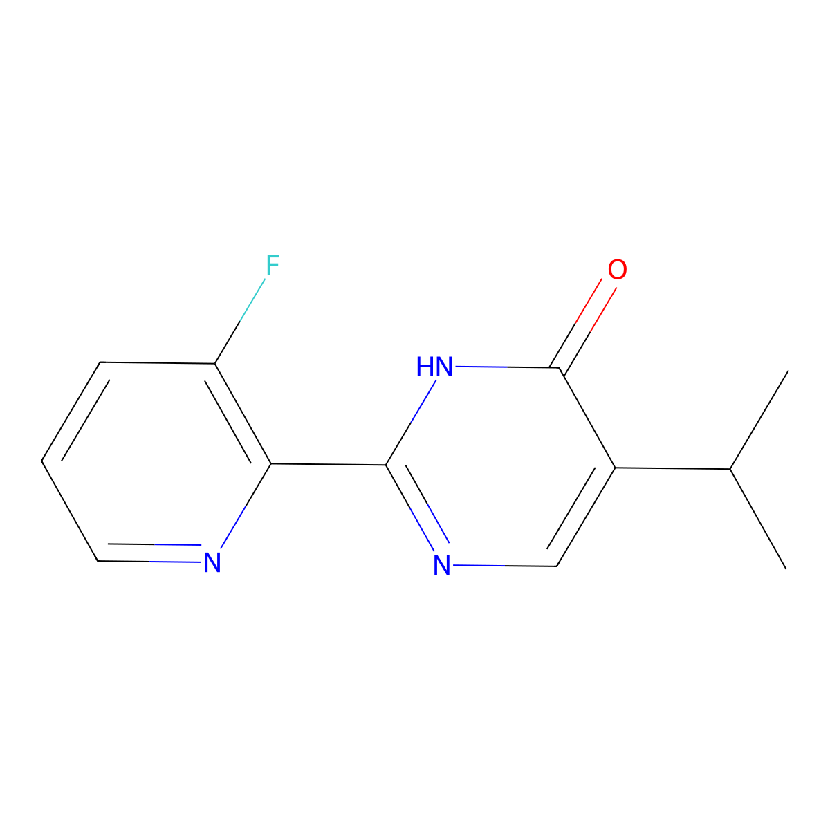 2-(3-Fluoropyridin-2-yl)-5-isopropylpyrimidin-4-ol molecular structure, CAS 2732991-11-4